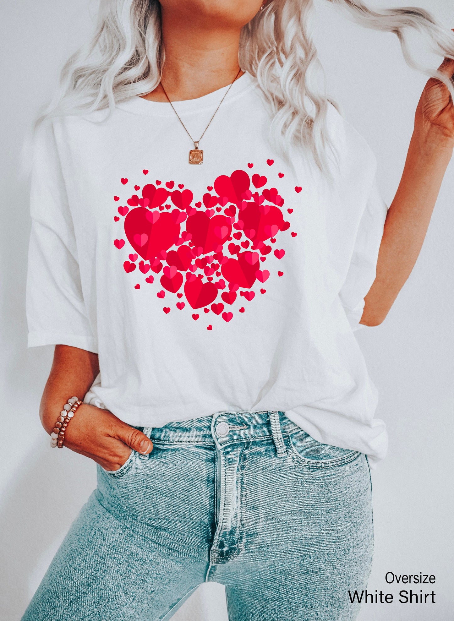 Double Heart Shirt, Valentine Heart Tee, Teacher Gift Shirt, Mothers Day Gift Shirt, Love Shirt, Gift For Mom, Heart Tee, C6719