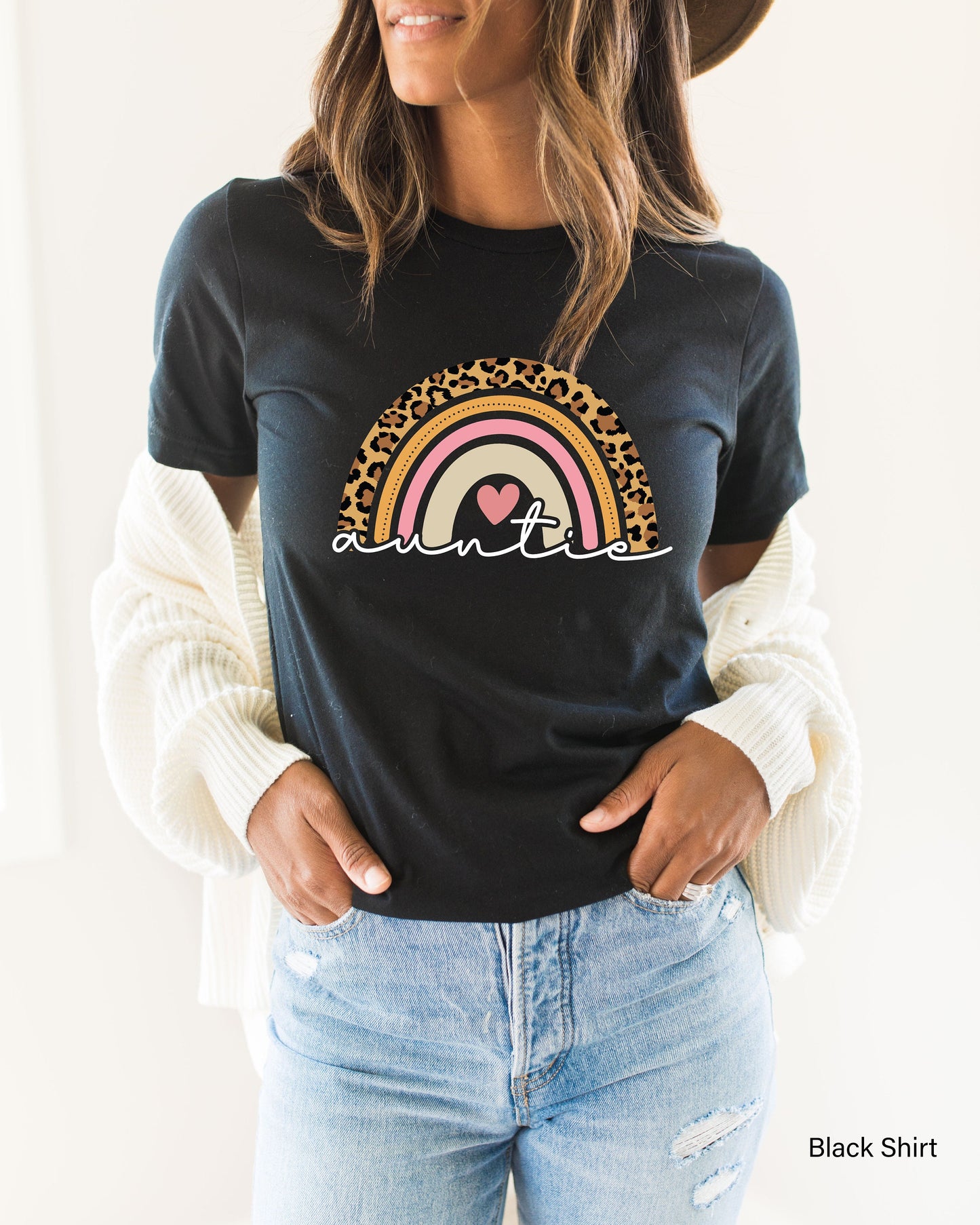Auntie Rainbow Shirt, Auntie Love Shirt, Aunt Tee Shirt, Pregnancy Announcement, Tia Shirt, Aunt To Be Shirt, Birthday Gift Aunt, C6723