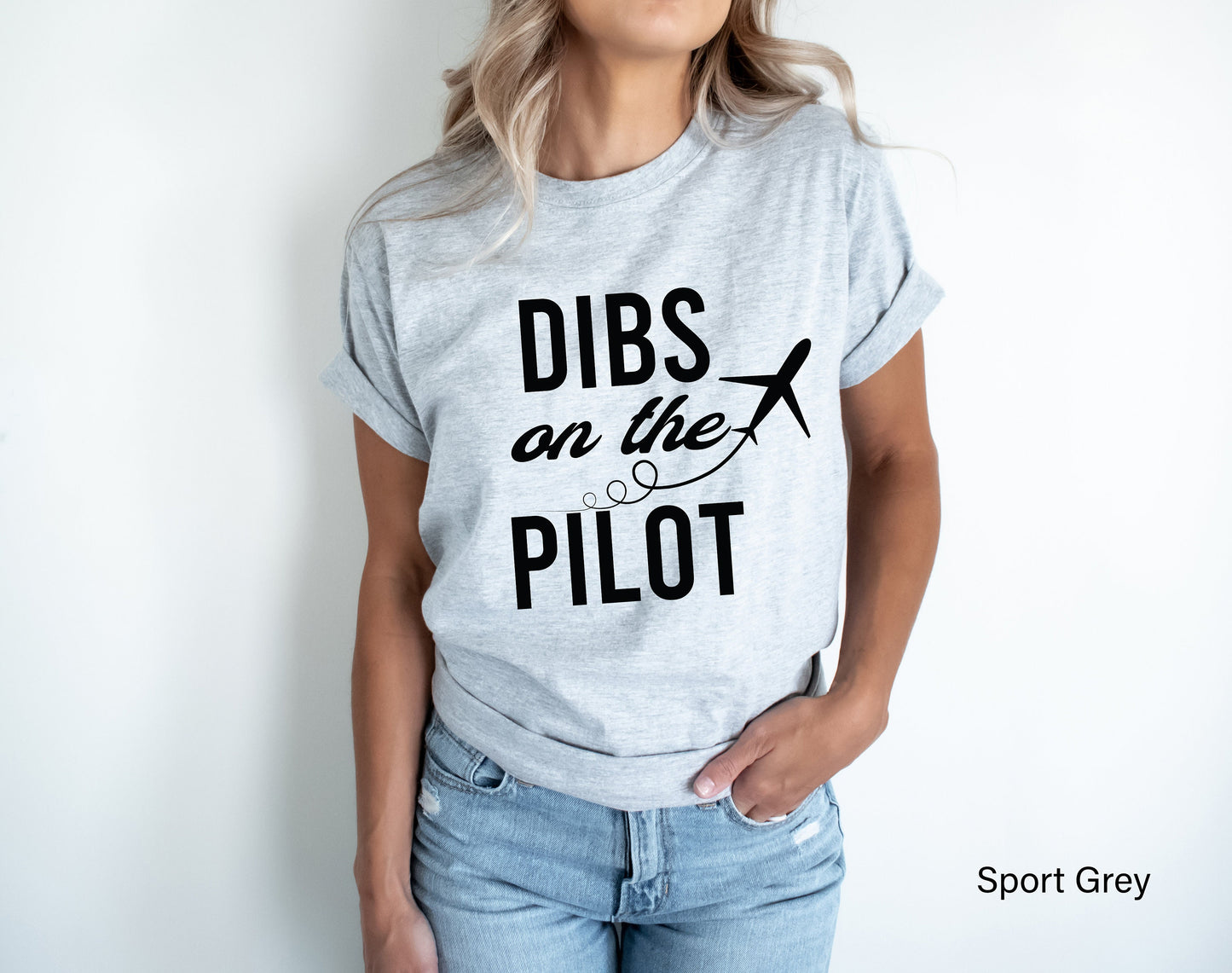 Dibs on the Pilot T-Shirt, Aviation Gifts, Plane Tee, Unisex V-Neck Shirt, Pilot Wife T-Shirt, Pilot Girlfriend, C6728