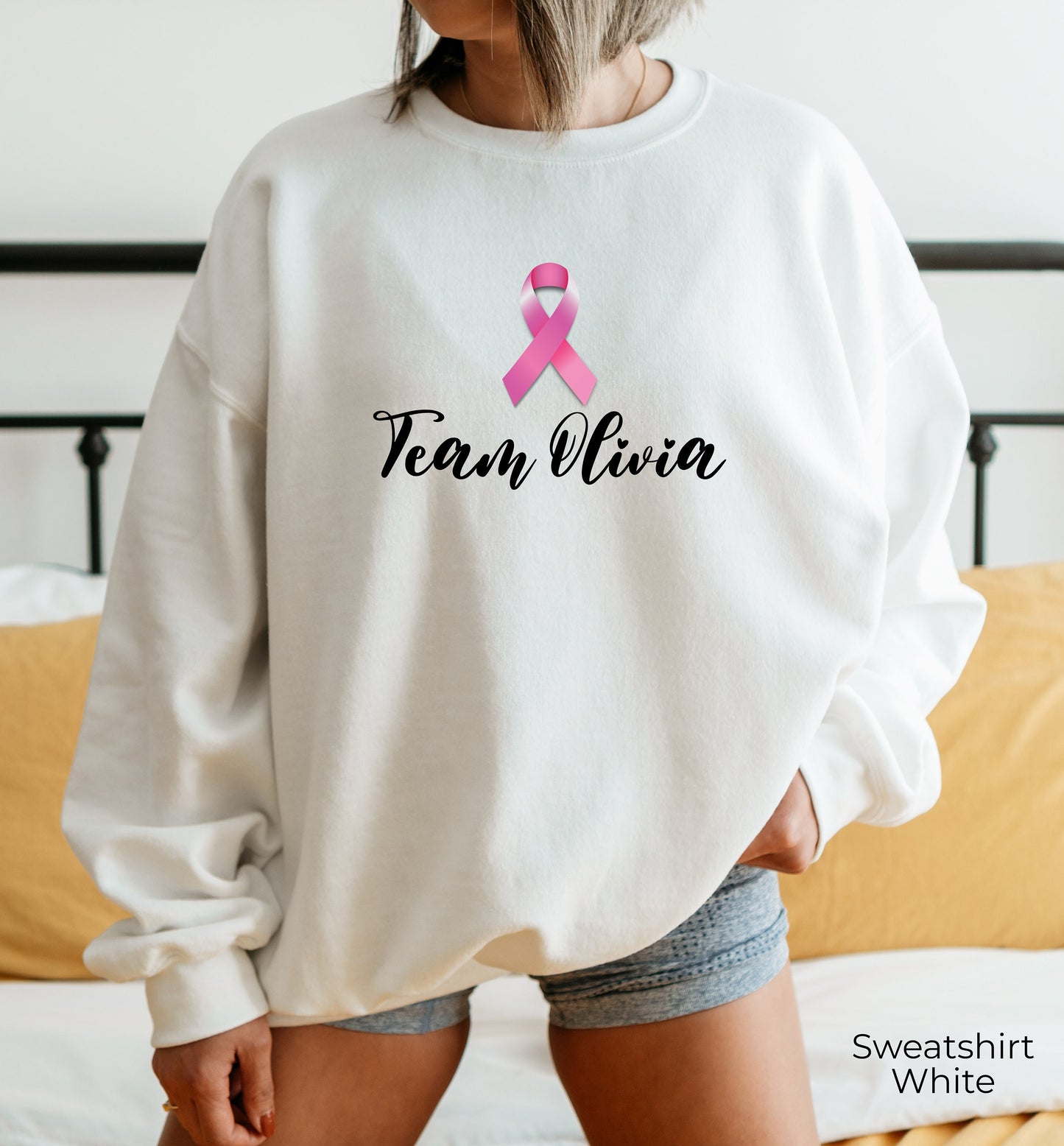 Personalized Team Cancer Sweatshirt, Breast Cancer Hoodie, Motivational Shirt, Cancer Awareness T-shirt, Cancer Support Team Shirt, C6671