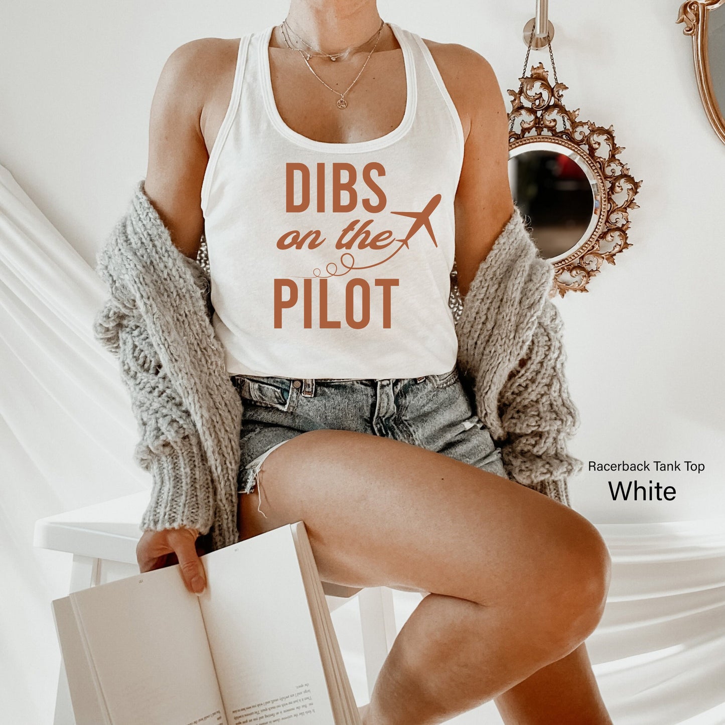 Dibs on the Pilot T-Shirt, Aviation Gifts, Plane Tee, Unisex V-Neck Shirt, Pilot Wife T-Shirt, Pilot Girlfriend, C6728