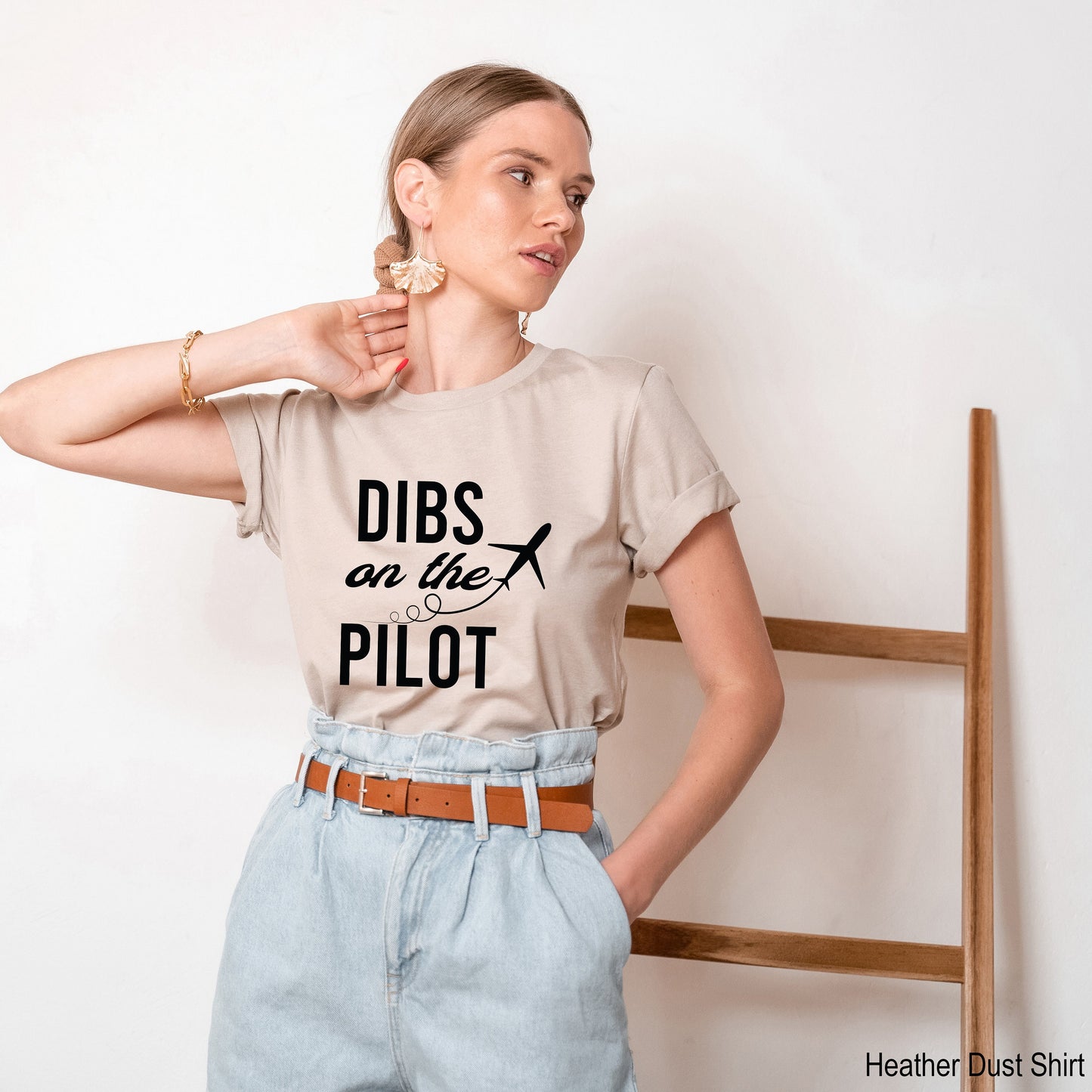 Dibs on the Pilot T-Shirt, Aviation Gifts, Plane Tee, Unisex V-Neck Shirt, Pilot Wife T-Shirt, Pilot Girlfriend, C6728