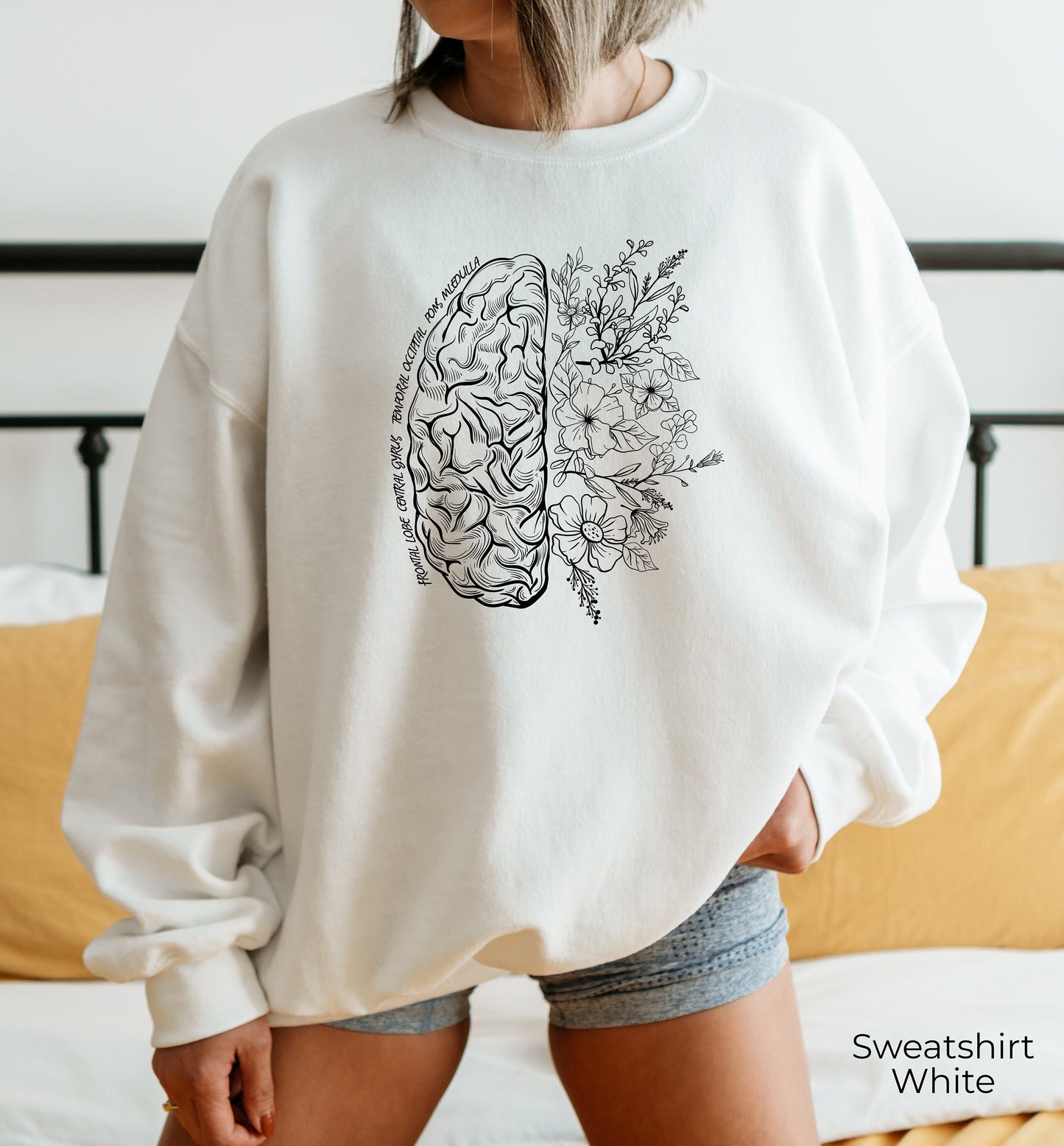 Brain Anatomy Sweatshirt, Funny Nurse Shirts, Womens Nursing School Hoodie, Nursing Student Anatomical Layout Brain, C6731