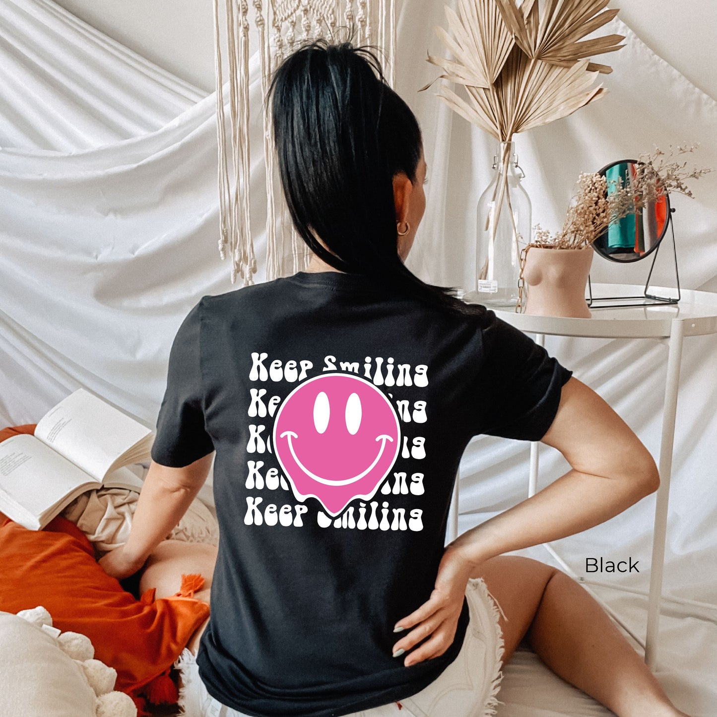 Keep Smiling Shirt, Trendy Vintage Shirts, Very Cute and Super Sleep Shirt, C6807