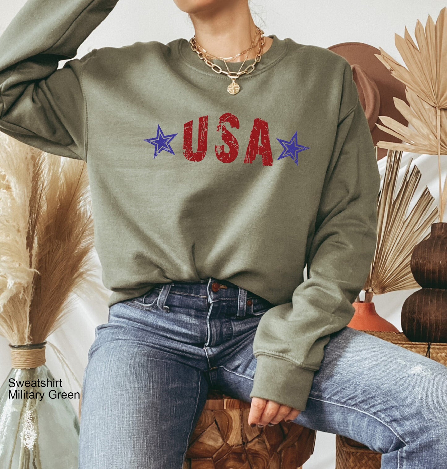 USA Sweatshirt, Fourth of July Sweatshirt, America Sweatshirt, Patriotic Shirt, Independence Sweatshirt, Red White Blue Sweatshirt, C6826
