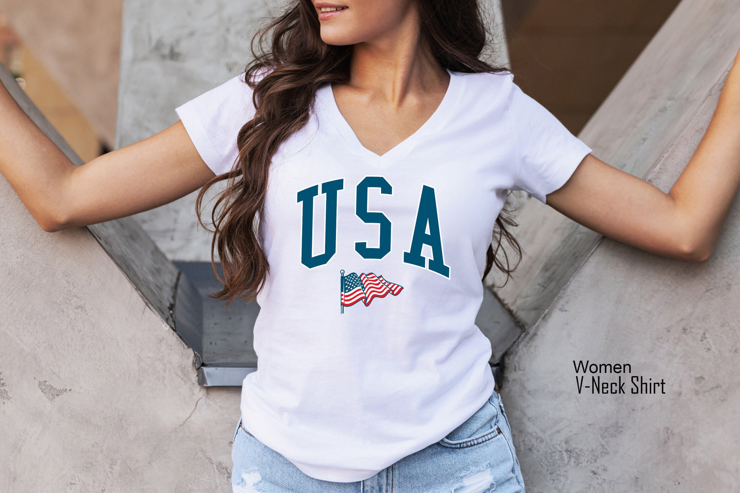 USA Flag Shirt,4th of July Shirt,Big Usa T-shirt,Usa Flag Tee, USA Tee,USA V Neck,Patriotic Shirt,American Flag Racer Back,C6830
