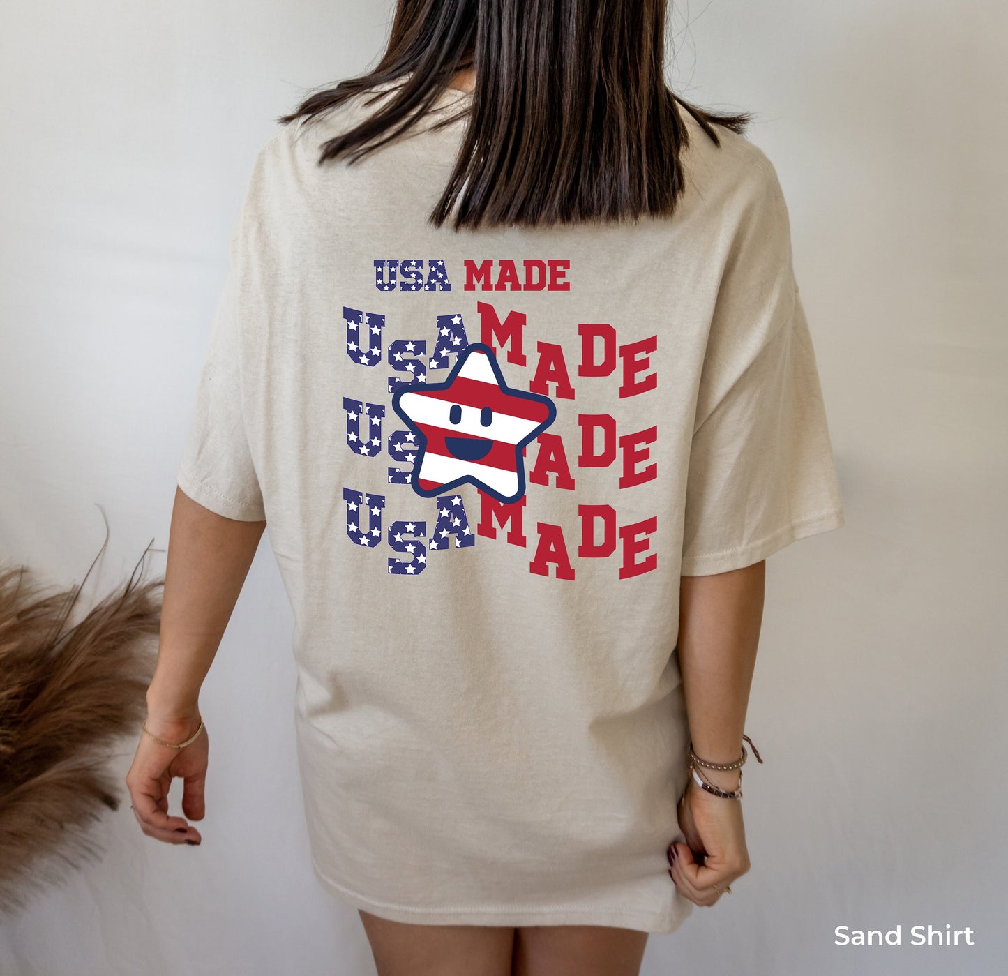 Made in the USA Shirt,USA Star,July 4th,America Flag T-shirt,USA Smiley Tee,Fourth of July Party Shirt,Memorial Day Shirt,Patriotic,C6839