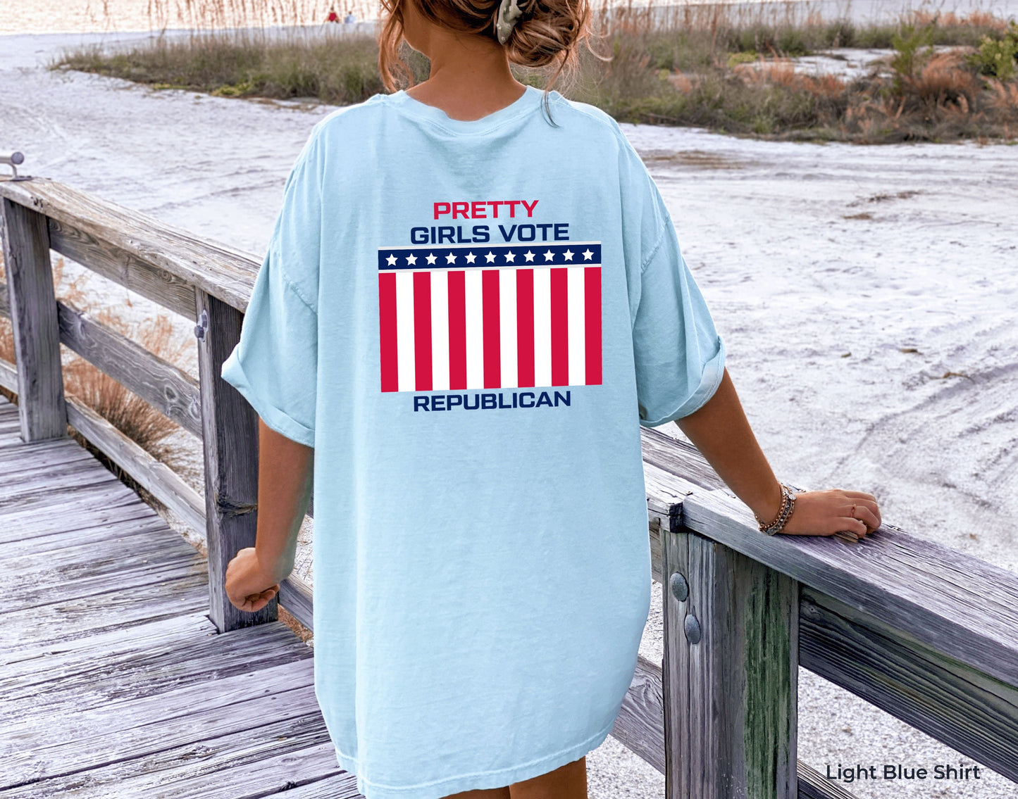 Pretty Girls Vote Republican Tshirt, Conservative Woman Gifts, Freedom Shirt, Republican Women's Crewneck Shirt, C6853