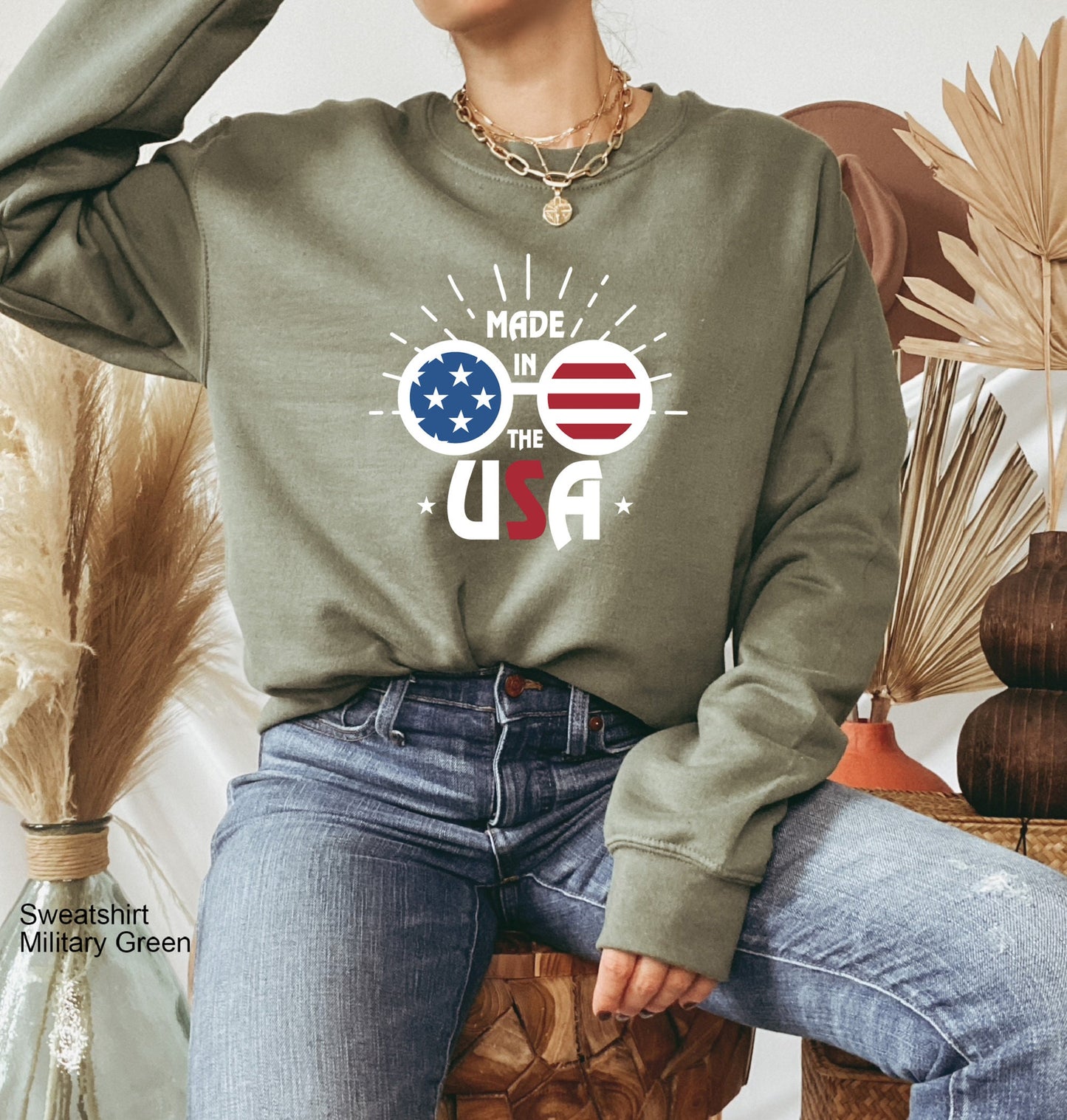 Made in the USA Sweatshirt, Fourth of July Hoodie,4th of July Party Tee,American Flag Sweater,Patriotic Tshirt,Memorial Day Shirt,C6873