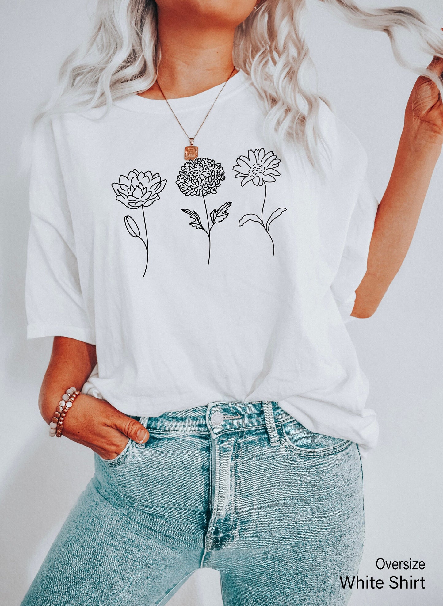Custom Birth Month Flower Shirt,Women Flower Tshirt,Customized Birthday Month T shirt,Vintage Birthday Tee,Personalized Birtday Gifts,C5729