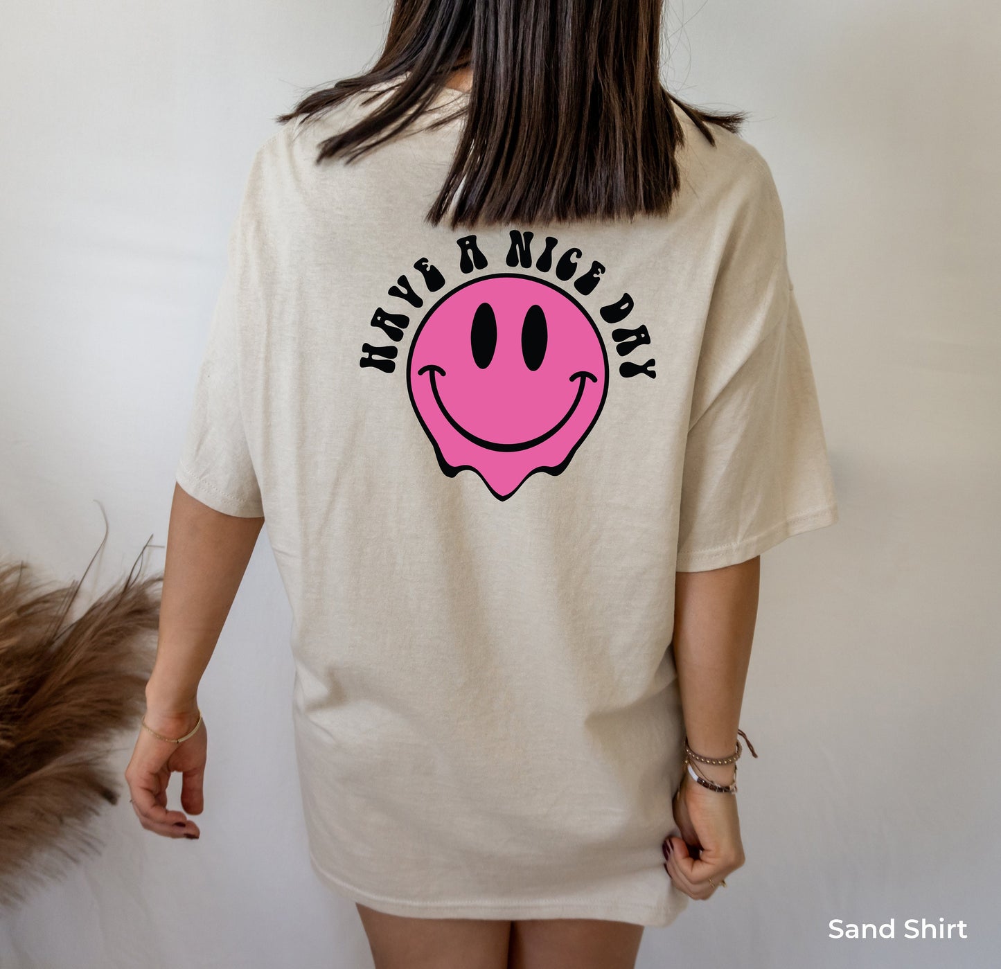 Have a Nice Day T-shirt, Parent Shirt, Retro Smile Face Tshirt, Happy Face Tee, Words on Back, C6805