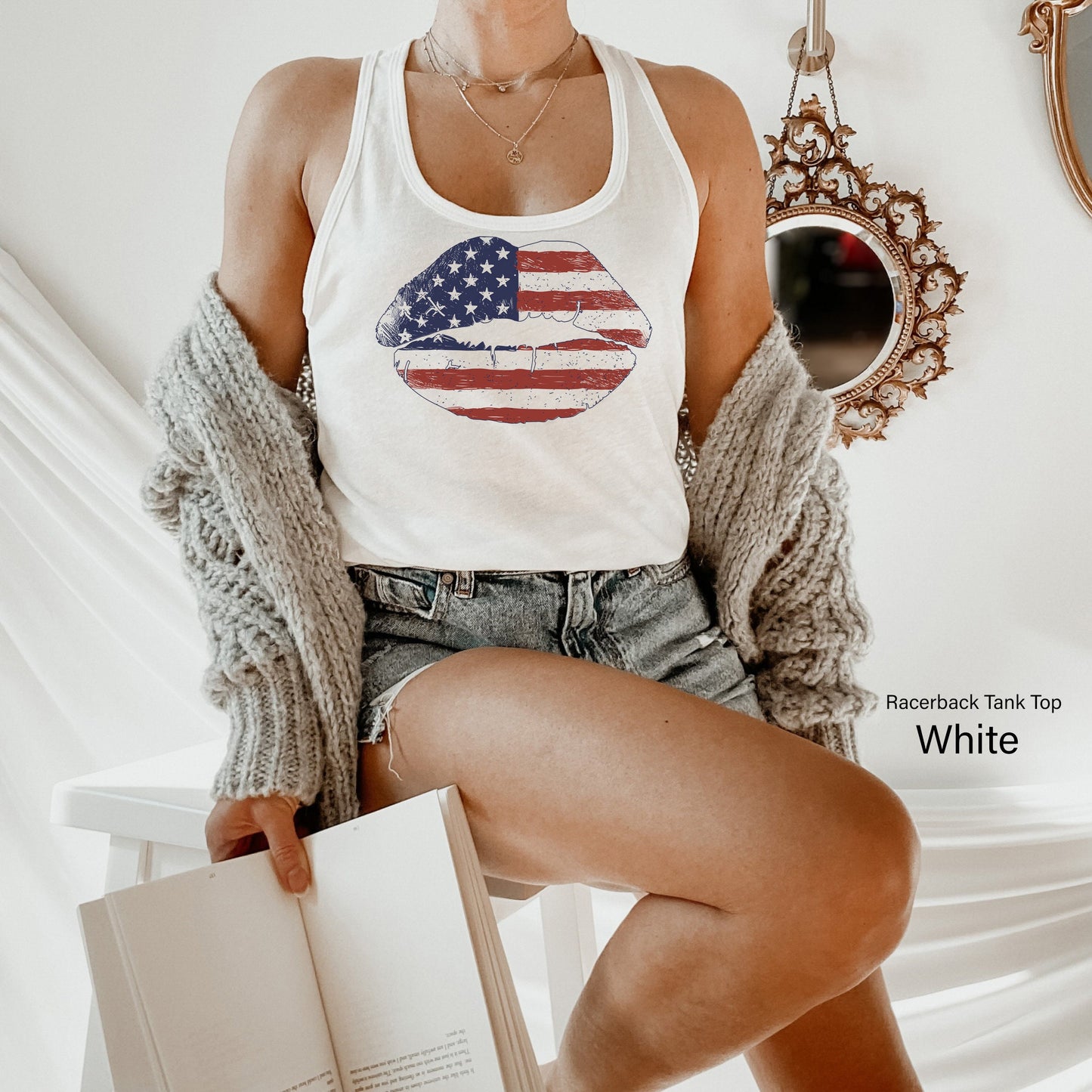 USA Lips Flag Shirt,4th of July Shirt,Patriotic Lips Sexy T-Shirt,USA Kiss Tee,American Shirt,Fourth Of July Party Shirt,Retro USA,C6824
