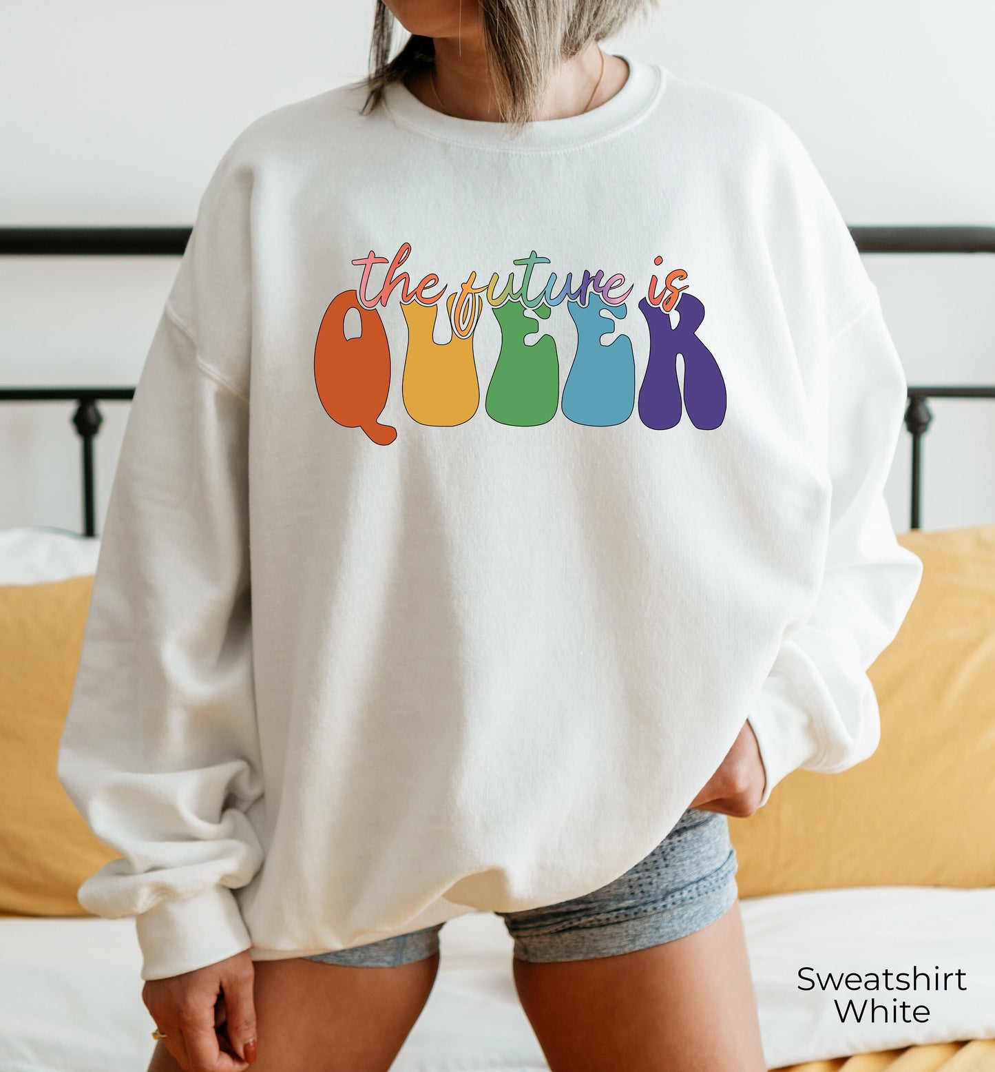 The Future Is Queer Sweatshirt, LGBTQ Gift Idea, Pride Day Celebration, Queer Outfit, Equality Hoodie, Rainbow Pride Sweatshirt, C7004