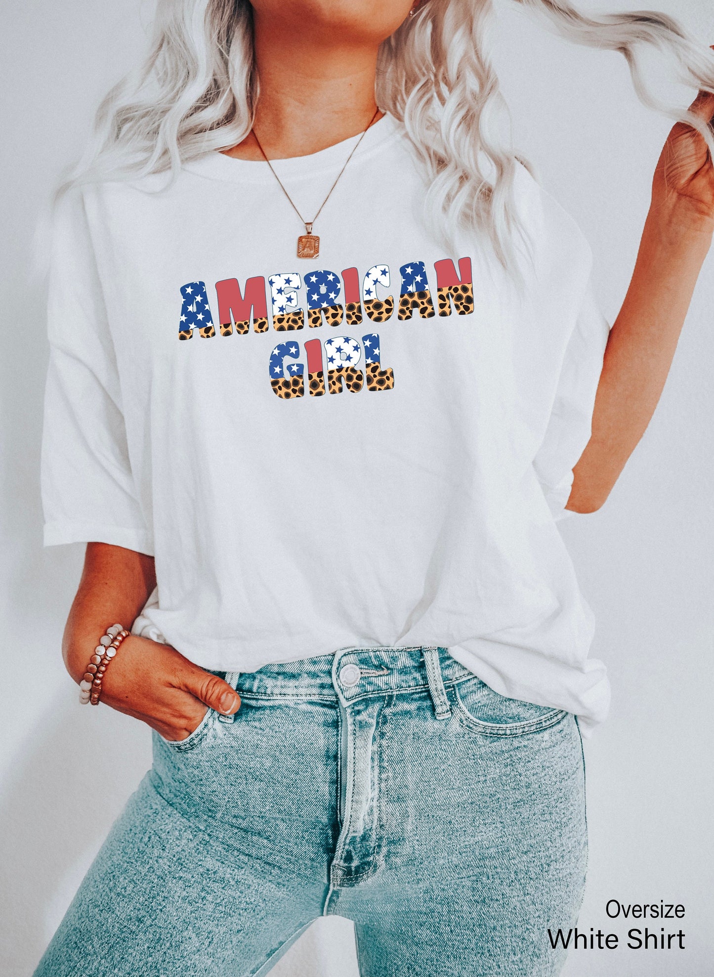 4th of July Sweatshirt, American Girl, America Hoodie, Fourth of July, Patriotic Womens Pullover, Crewneck Sweatshirt, Red White, C6957