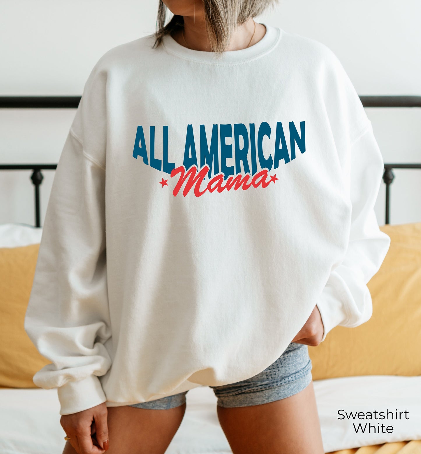 American Mama Hoodie, All American Mama Sweatshirt, 4th of July Womens Hoodie, 4th of July Mom Sweatshirt, 4th of July Shirt Women, C6958