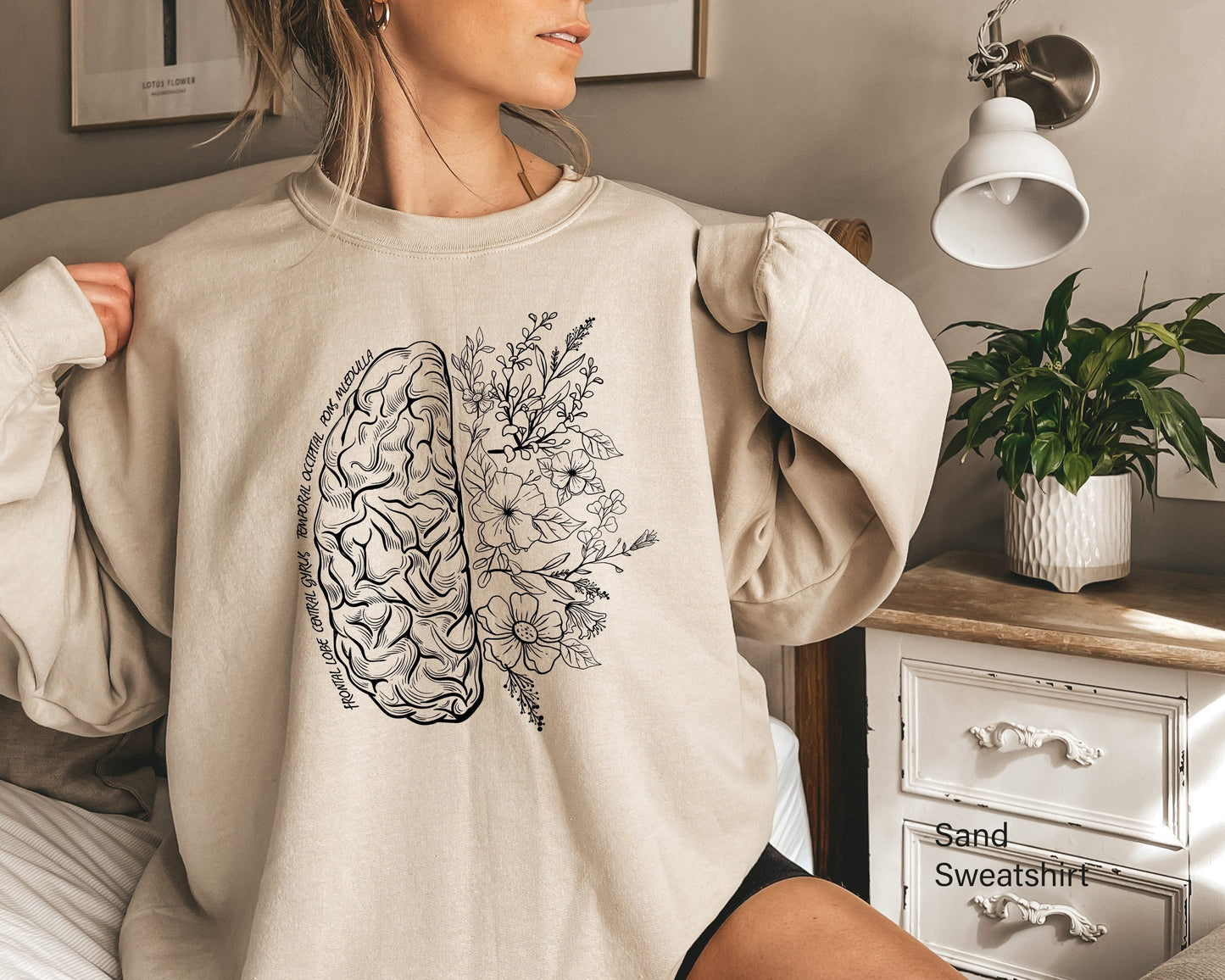 Brain Anatomy Sweatshirt, Funny Nurse Shirts, Womens Nursing School Hoodie, Nursing Student Anatomical Layout Brain, C6731