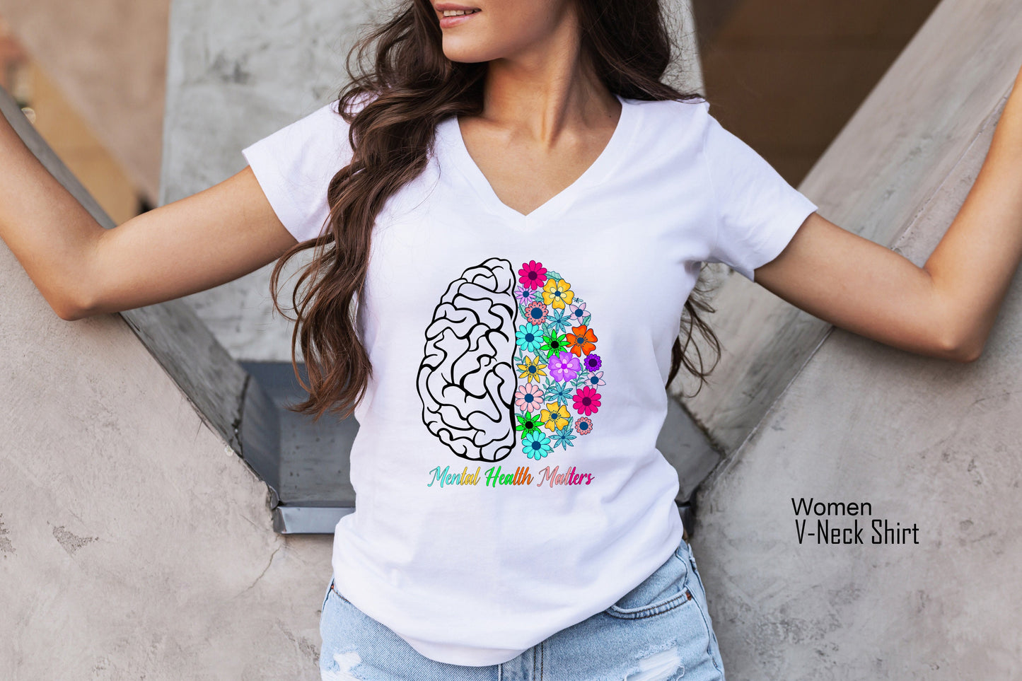 Mental Health Matters, Plant Lovers Gift, Gardening Gift, Flower Shirt, Floral Brain, Mental Health Awareness, C6967