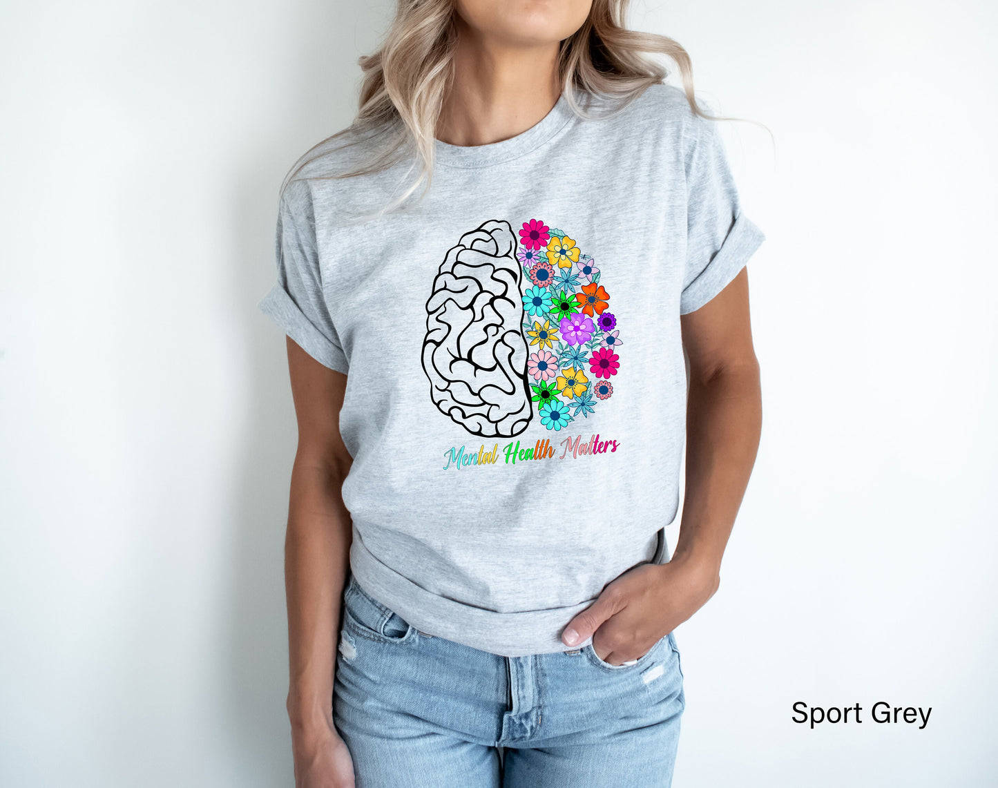 Mental Health Matters, Plant Lovers Gift, Gardening Gift, Flower Shirt, Floral Brain, Mental Health Awareness, C6967