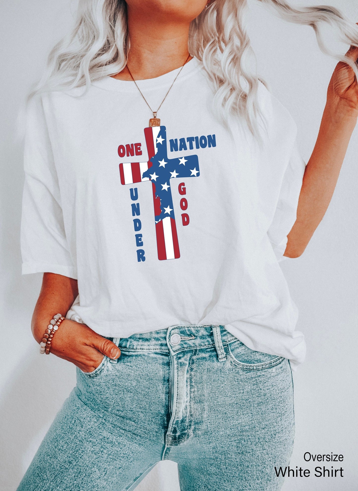 4th of July Tank Tops,Christian One Nation Under God Shirt,USA American Flag Tanks,Cross America Tank,Freedom Racer Back,Big Star Tee ,C6960