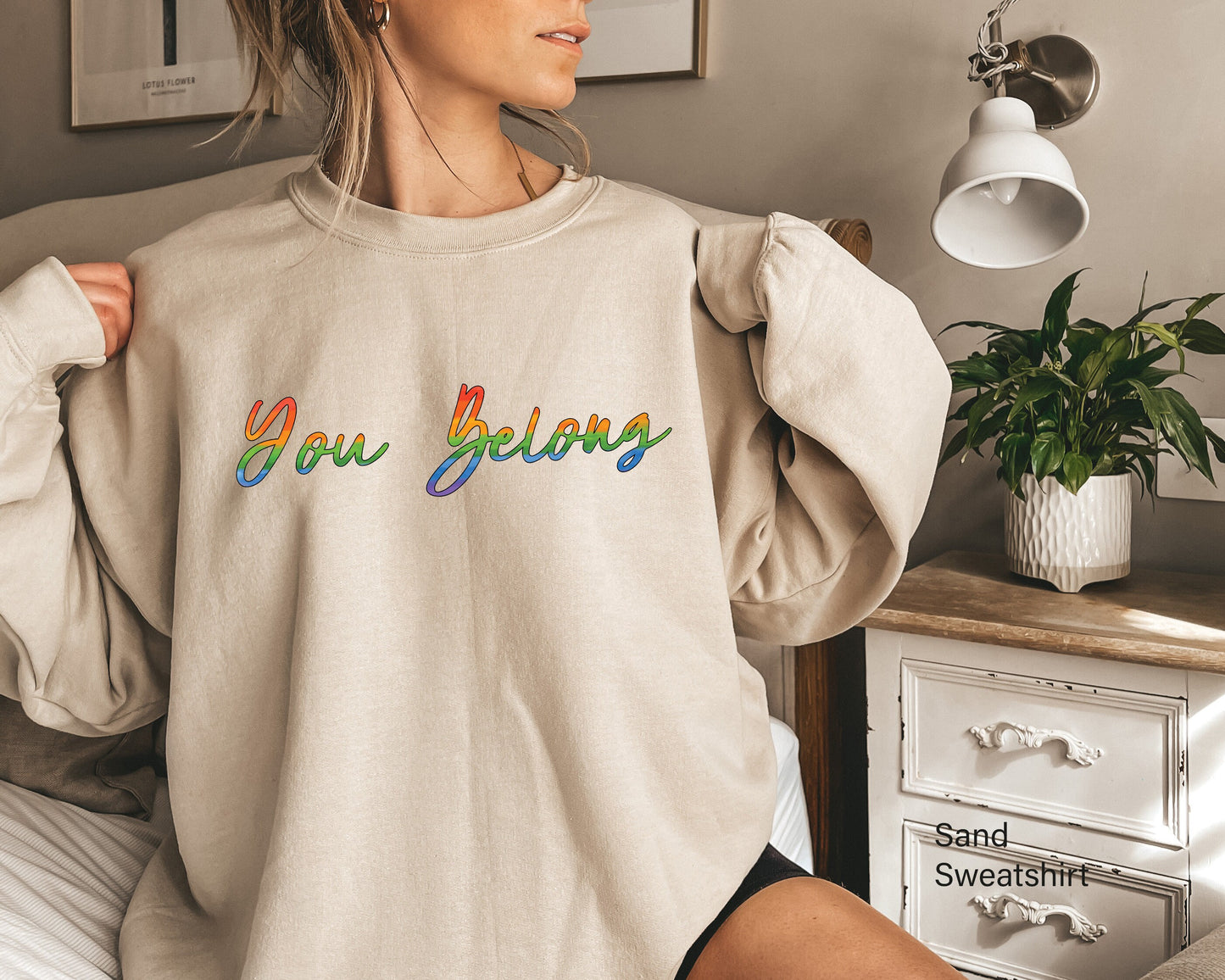 You Belong Sweatshirt, Pride Hoodie, LGBT Sweatshirt, LGBTQ Ally Hoodie, Pride Shirt Women, Lesbian T-Shirts, Gay Pride, Trans Shirt, C7006