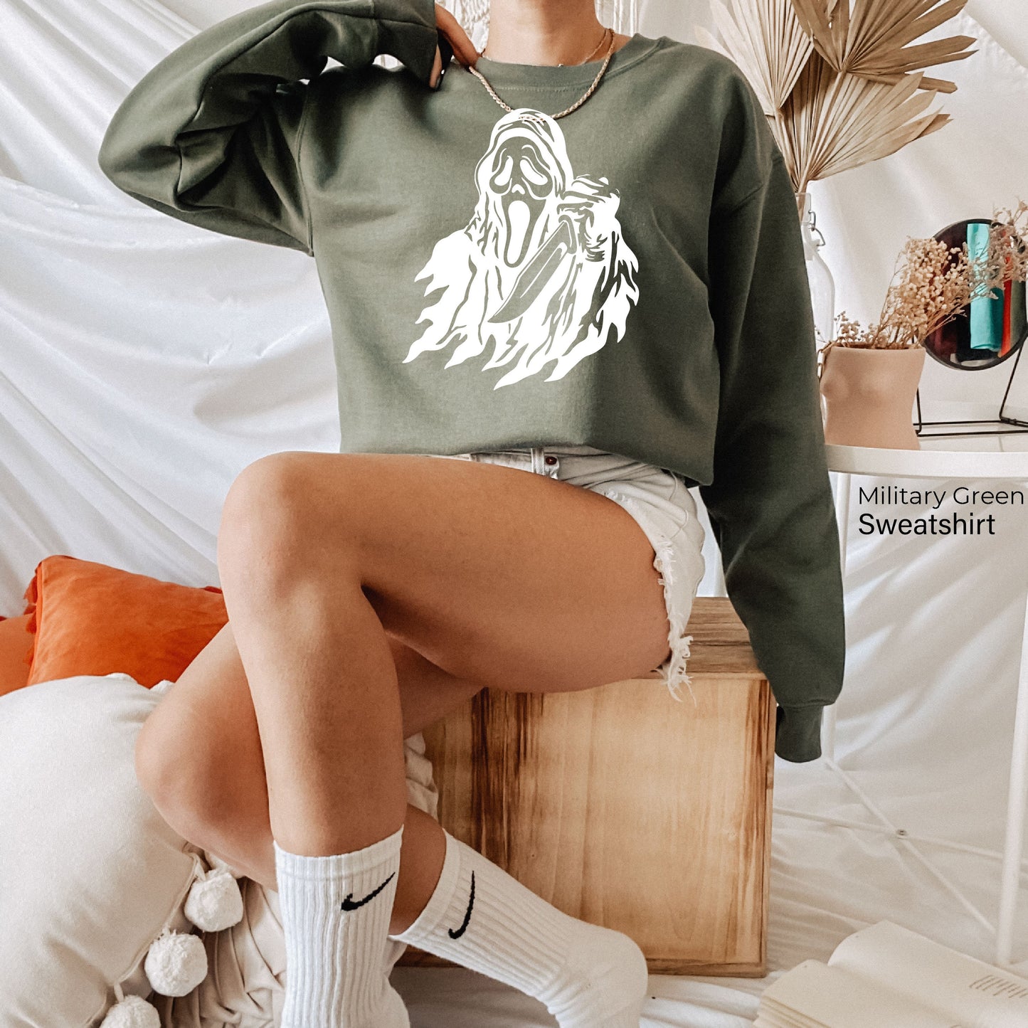 Skeleton Scream Sweatshirt,Horror Shirt,Halloween Shirts,Horror Fall Tshirt,Ghost Scream T shirt,Halloween Party Tee,Horror Movie Gift,C7030