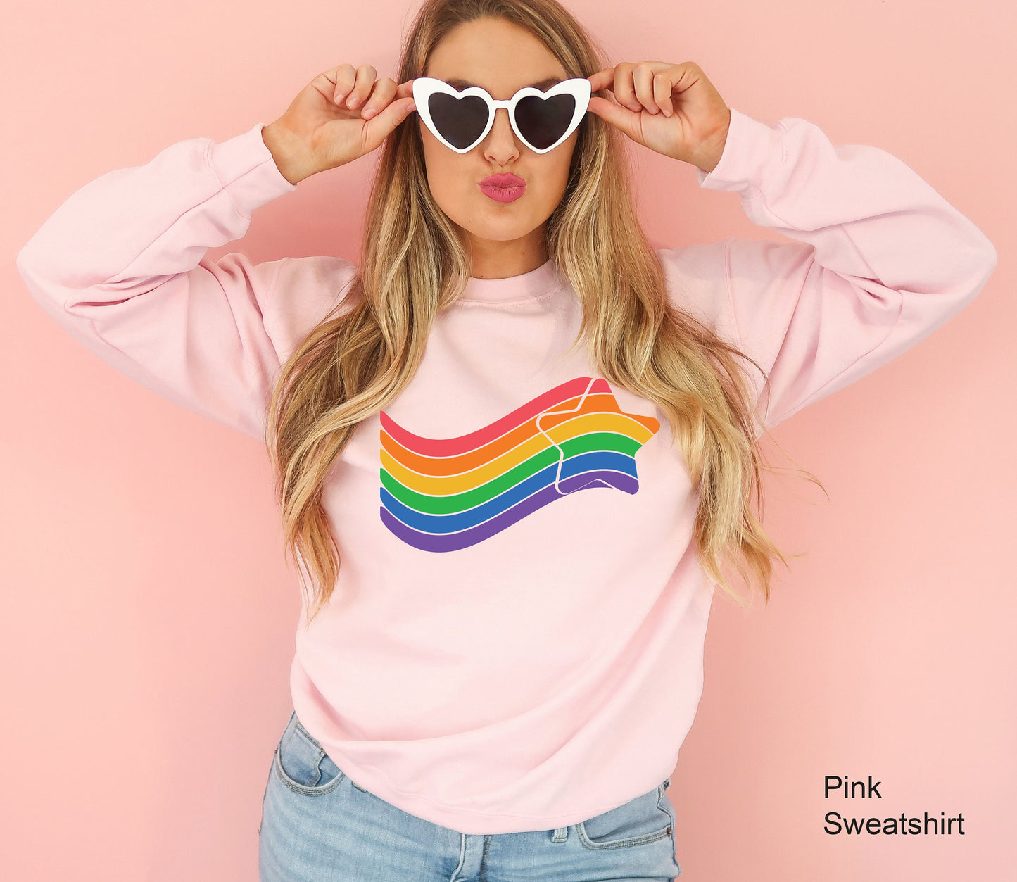 Rainbow Heart Sweatshirt, LGBTQ Hoodie, Pride Heart Sweatshirt, LGBT Hoodie, LGBT Shirt Funny, Pride Hoodies Women, Pride Sweatshirt, C7010