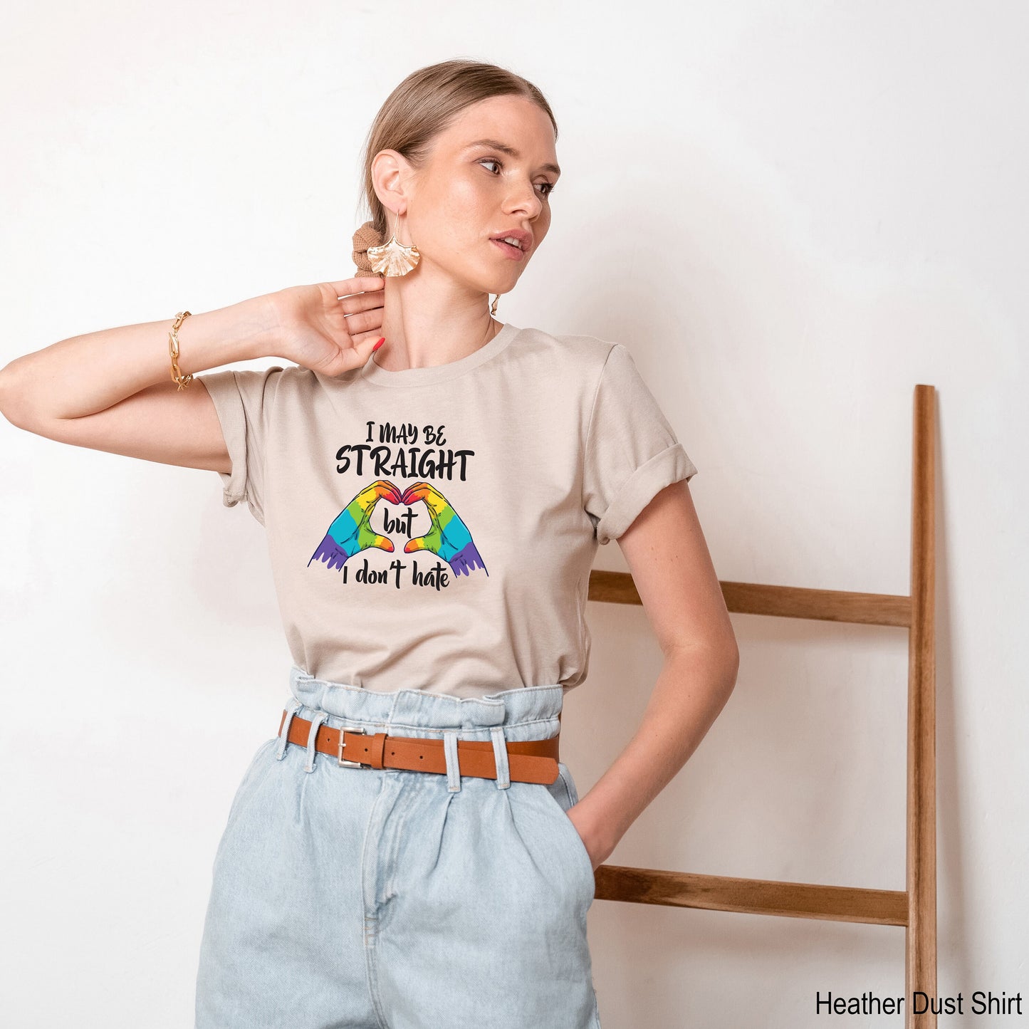Support Straight But Don't Hate Shirts, LGBT Shirts, Pride Ally Shirt, LGBTQ Shirt, Gay Trans Support Tee Woman, C7015