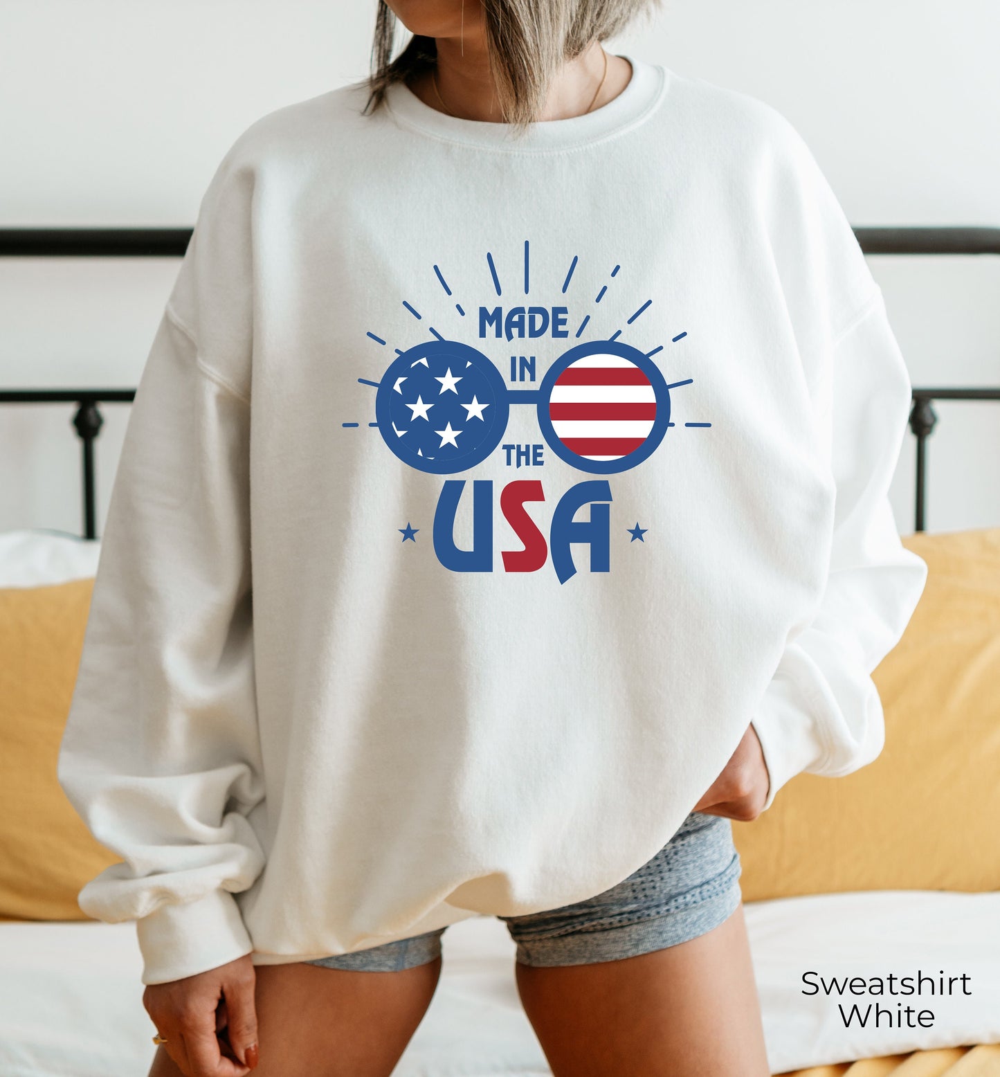 Made in the USA Sweatshirt, Fourth of July Hoodie,4th of July Party Tee,American Flag Sweater,Patriotic Tshirt,Memorial Day Shirt,C6873
