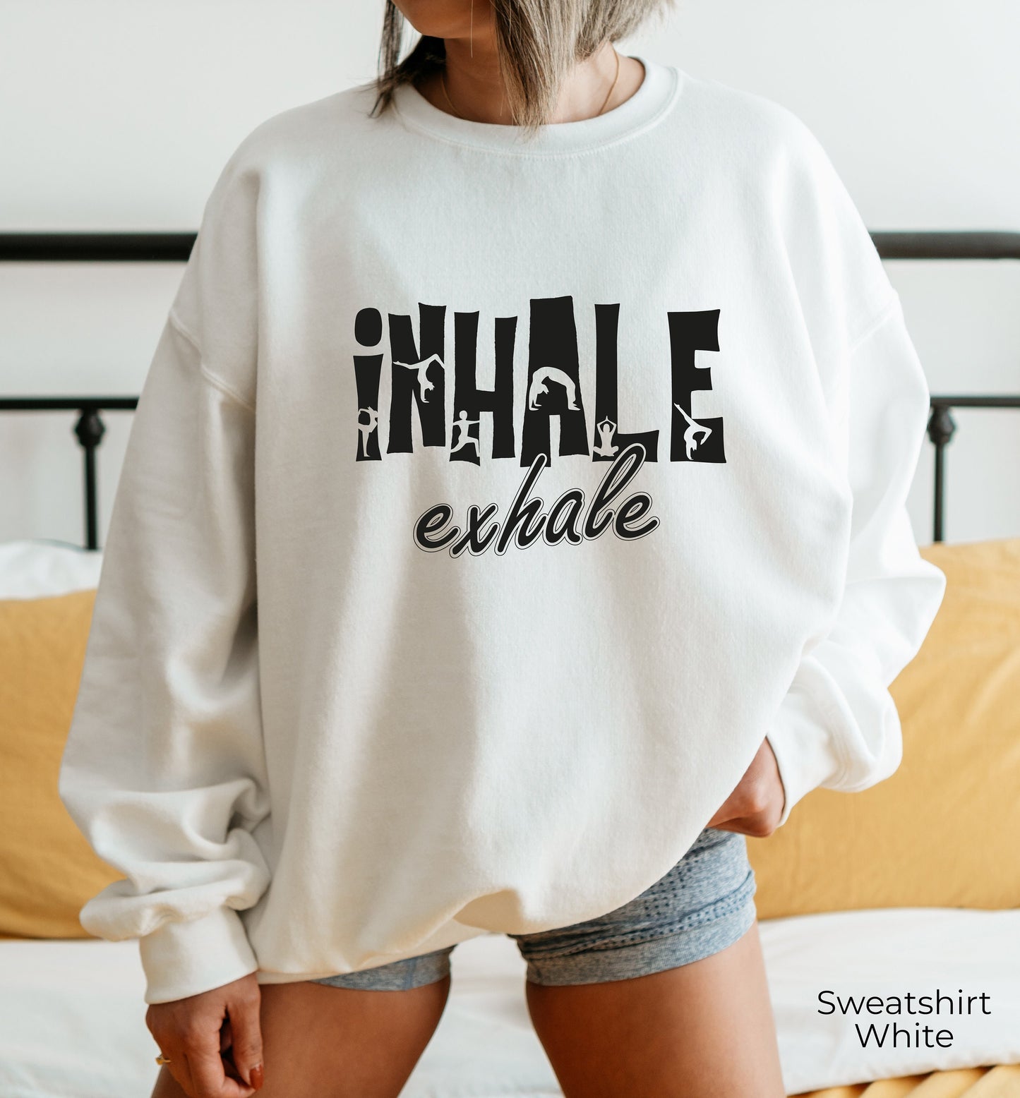 Inhale Exhale Swetshirt, Yoga Hoodie, Meditation Sweatshirt, Yoga Sweatshirt, Yoga Lover Sweatshirt, Yoga Gift, Women Yoga Shirt, C6881