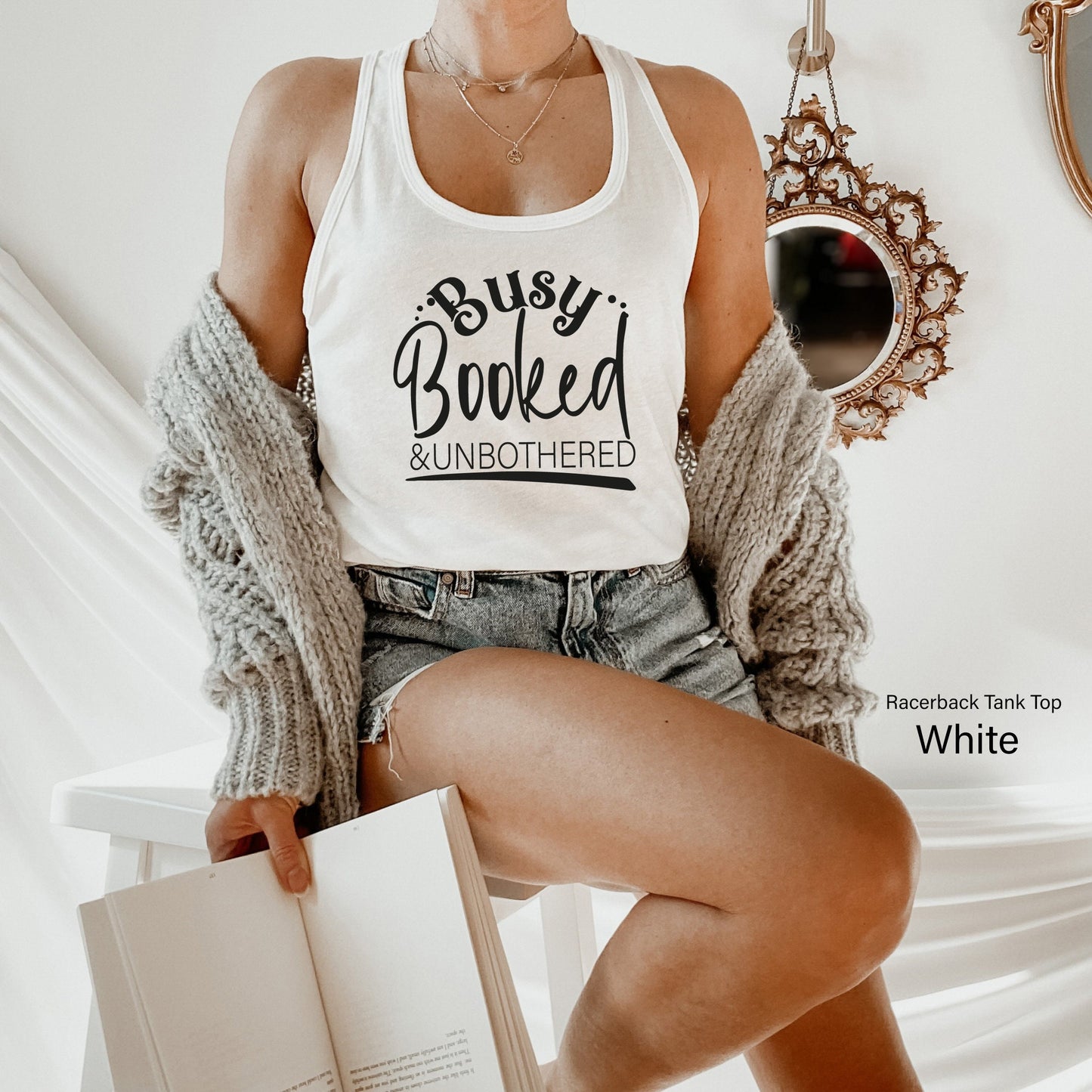 Busy Booked Unbothered T-Shirt, Gift For Her, Booked Shirt, Busy T-Shirt, Mood Shirt, Funny T-Shirt, Funny Quotes Shirt, C6884