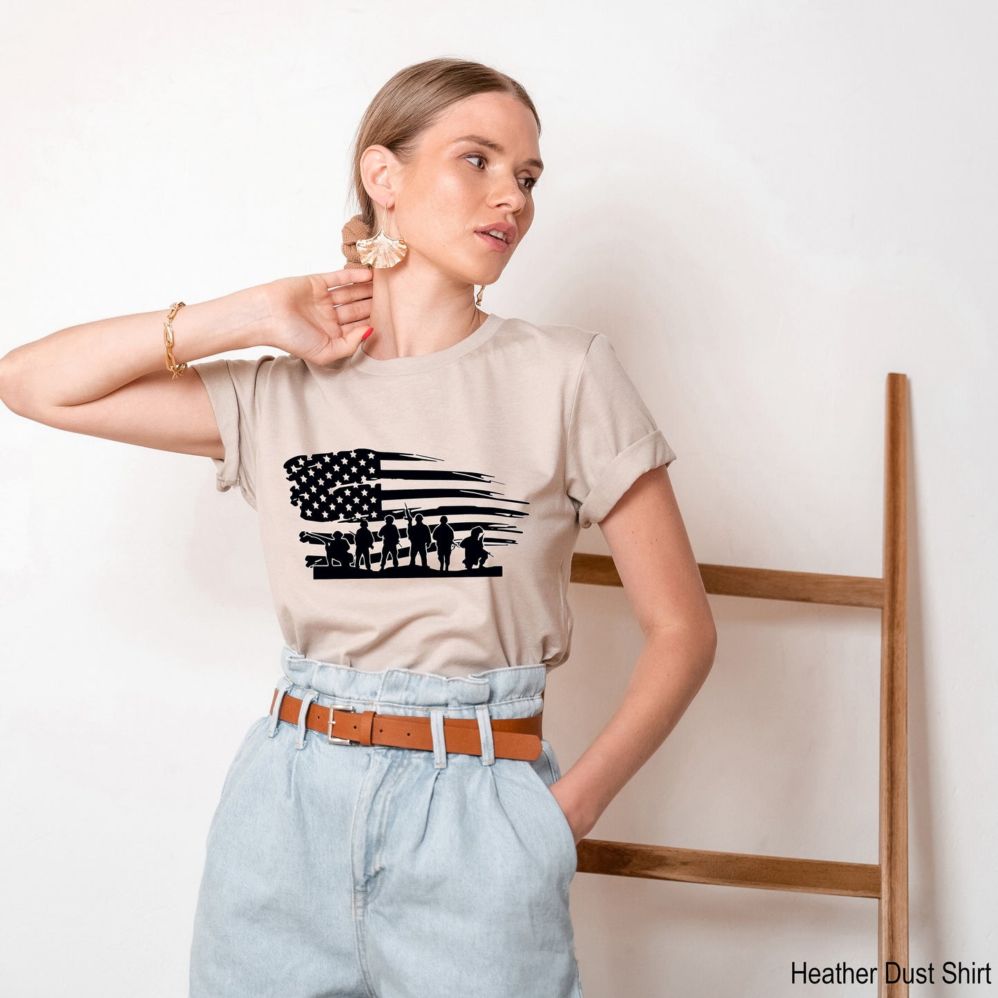 Patriotic Soldier American Flag Shirt, USA Patriotic Military Adult, American Flag T-Shirt, United States Patriotic, Army Style, C5791