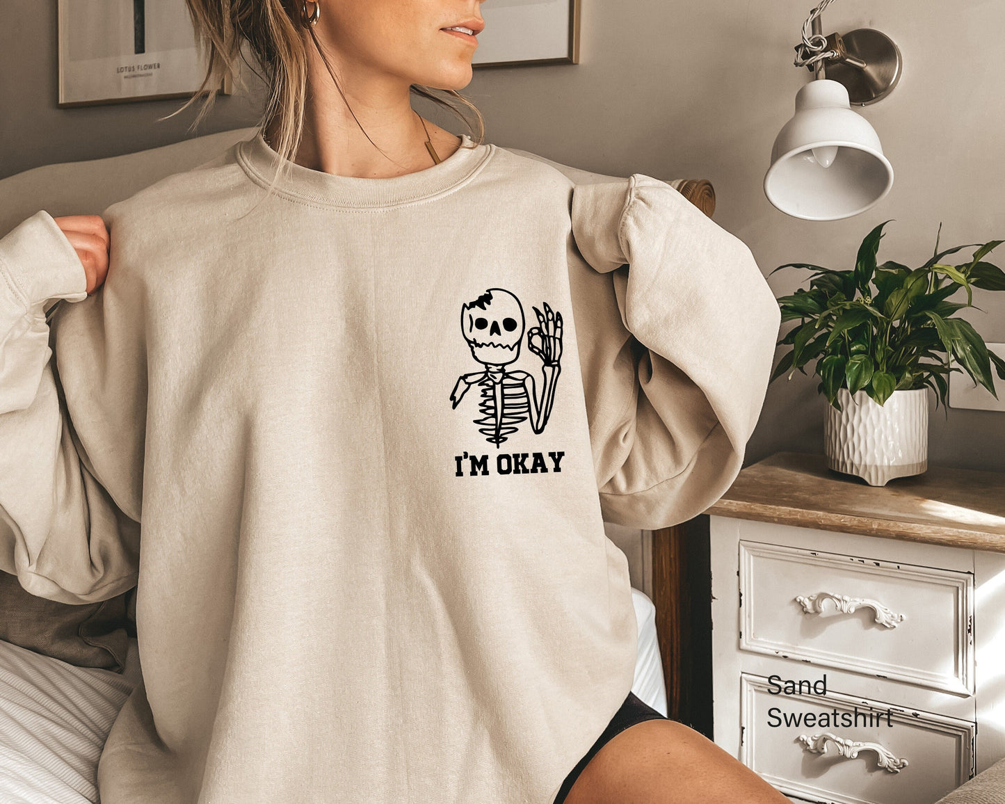 Skeleton Shirt,Cute Spooky Hoodie,Skeleton I'm Okay Sweatshirt,Funny Skeleton Tshirt,This is Okay Tee,Spooky Gifts,Pocket Size T-Shirt,C6397