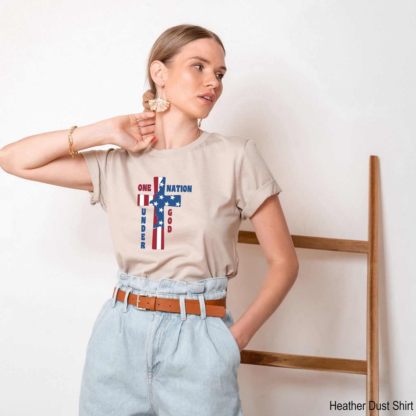 Faith American Flag Sweatshirt, Independence Day Sweatshirt, Christian Gift, Fourth of July Hoodie, Patriotic US Flag Gift Idea, C6961
