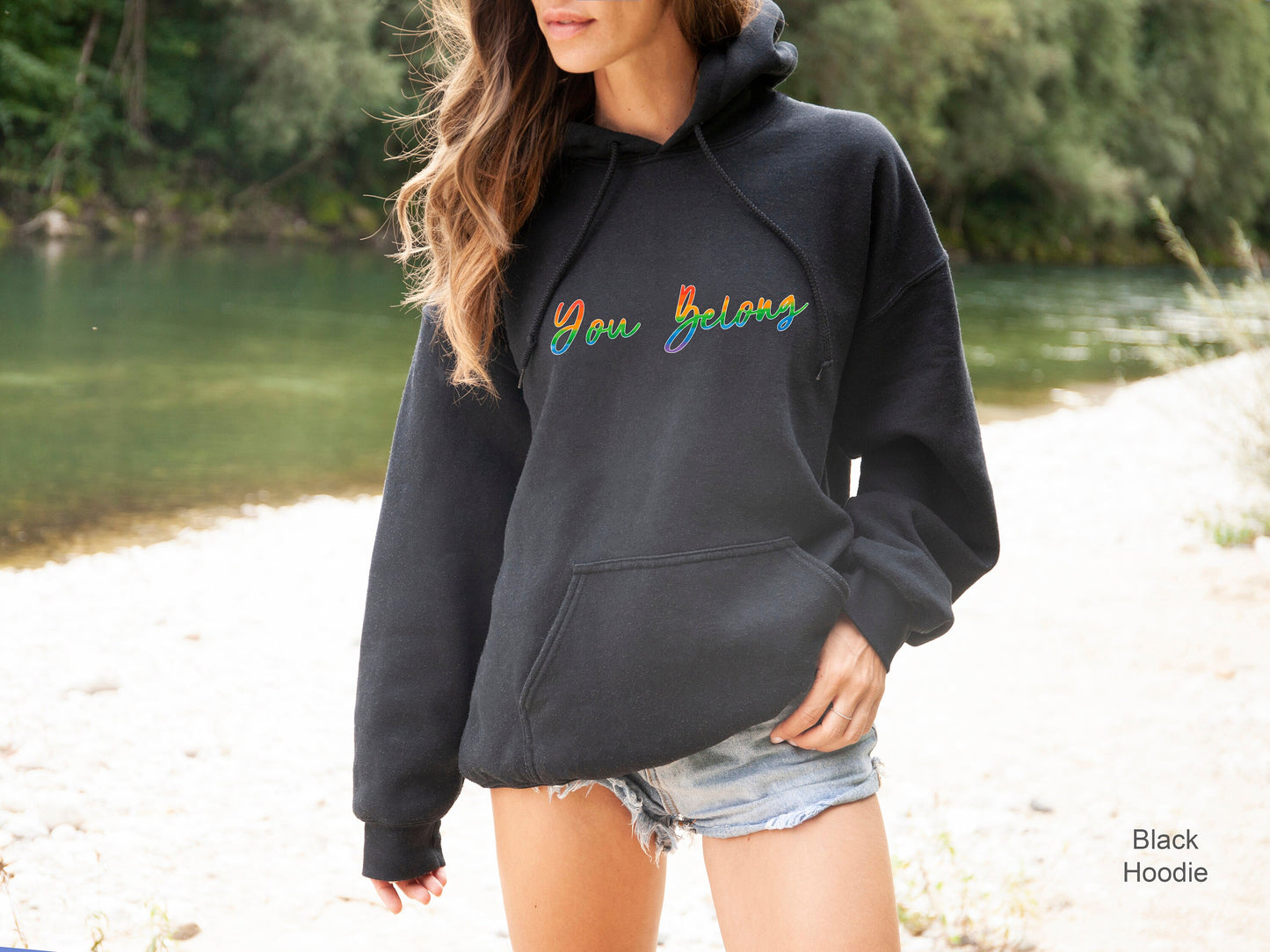 You Belong Sweatshirt, Pride Hoodie, LGBT Sweatshirt, LGBTQ Ally Hoodie, Pride Shirt Women, Lesbian T-Shirts, Gay Pride, Trans Shirt, C7006