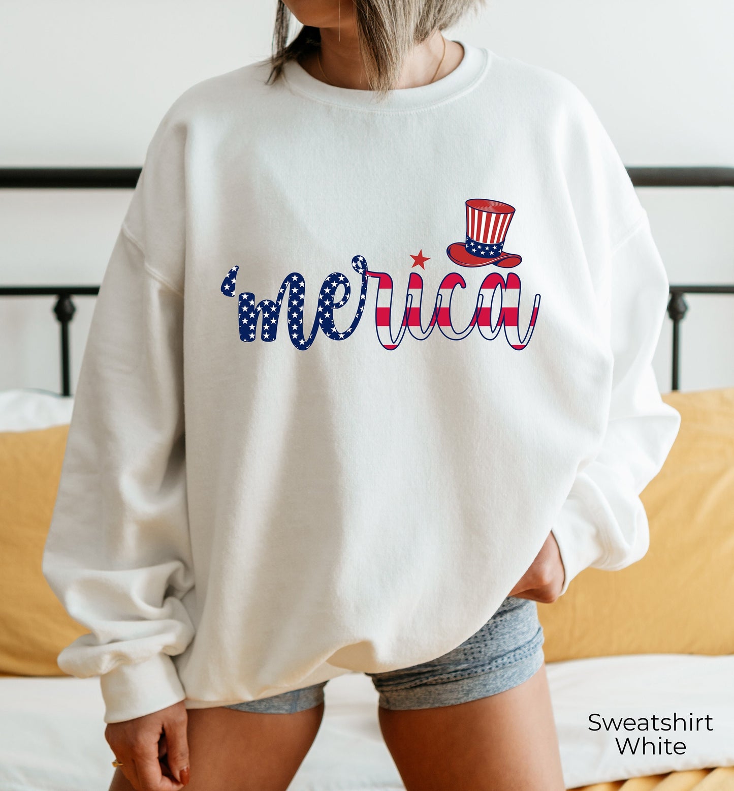 Cute 4th of July Sweatshirts, USA Sweatshirts for Women, Patriotic Hoodie, America Sweatshirts for Women, July Fourth Tees, C6874