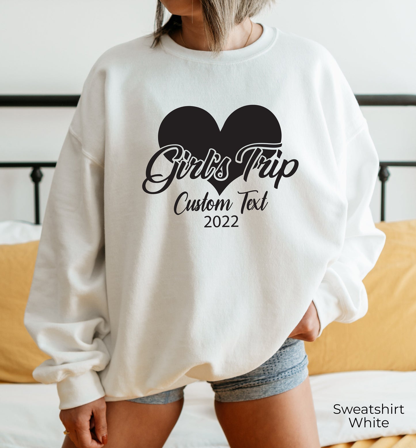 Girl's Trip 2022 Custom Text Sweatshirt, Custom Your Place, Girls Night Out Hoodie, Girls Vacations, Girls Weekend, Besties Shirt, C6975