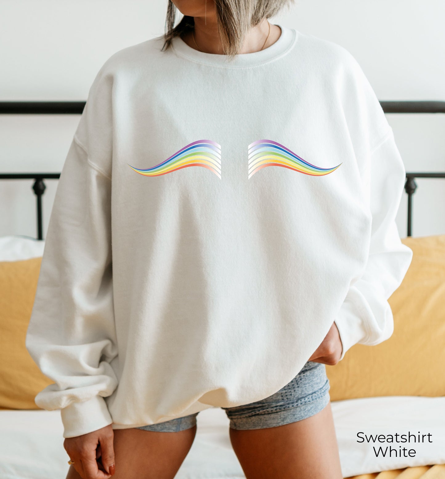 Pride Sweatshirt, Gay Pride Hoodie, Gay Rainbow Boobs Sweatshirt, LGBT Sweatshirt, Lesbian Sweatshirt, Can't Think Straight Hoodie, C6987
