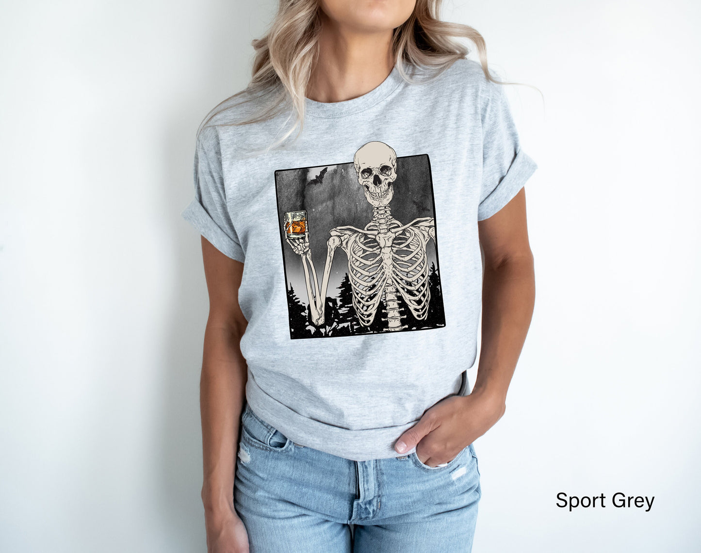 Skeleton Drinking Whiskey Halloween Shirts,Skeleton Selfie Tee,Skeletons Halloween Tshirt,Skull T-Shirts,Funny Halloween Party Gifts,C7034