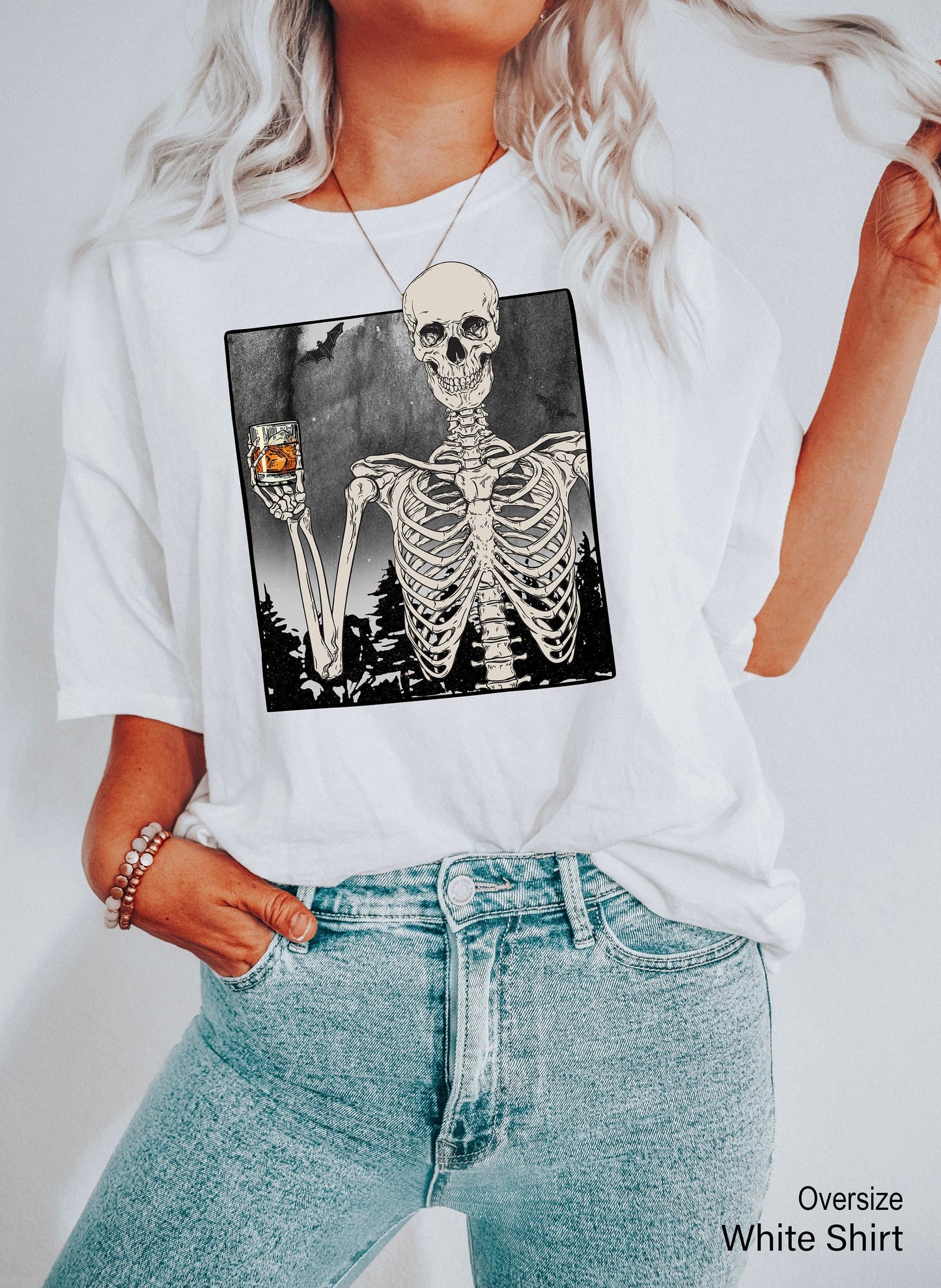 Skeleton Drinking Whiskey Halloween Shirts,Skeleton Selfie Tee,Skeletons Halloween Tshirt,Skull T-Shirts,Funny Halloween Party Gifts,C7034