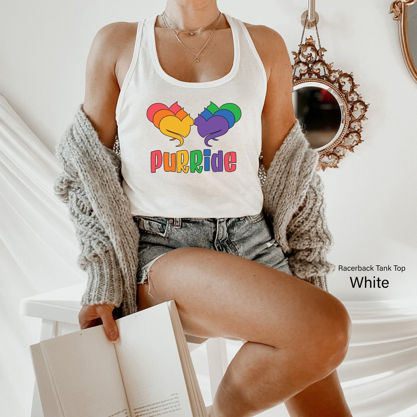 Purride Gay Pride Cat Shirt, LGBT Shirt, Pride Shirt, Rainbow Pride Shirt, Lesbian Shirt, Activist Shirt, Gay Pride LGBTQ Gift, C7013