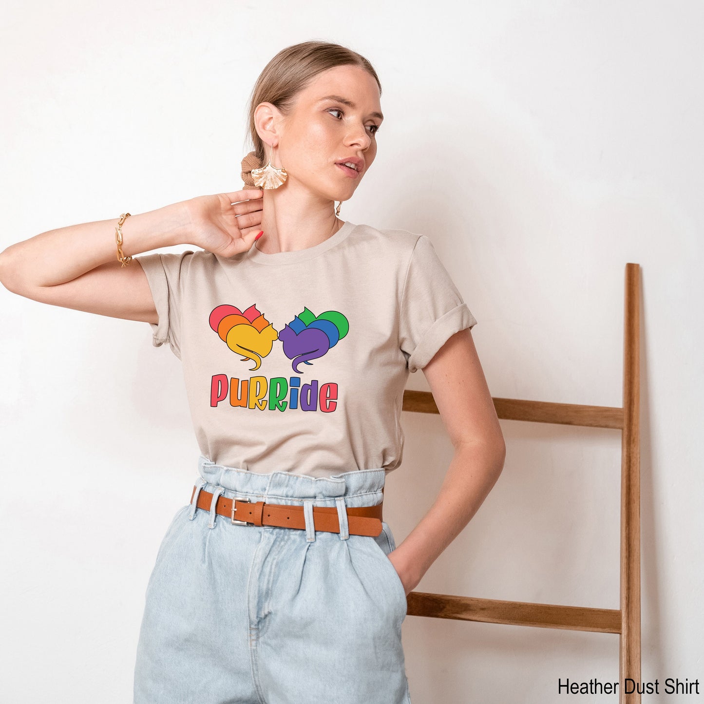 Purride Gay Pride Cat Shirt, LGBT Shirt, Pride Shirt, Rainbow Pride Shirt, Lesbian Shirt, Activist Shirt, Gay Pride LGBTQ Gift, C7013
