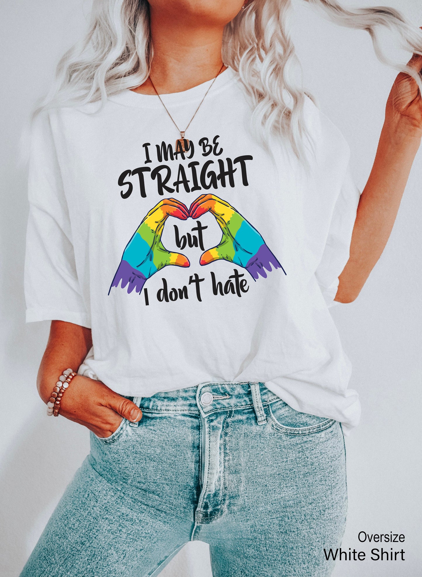 Women's Pride Ally Sweatshirt, LGBTQ Hoodie, Straight But Don't Hate Sweatshirts, LGBT Hoodies, Gay Trans Support Tee Woman, C7015