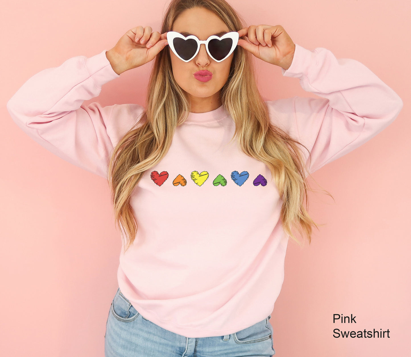 Rainbow Heart Sweatshirt, Pride Hoodie, Perfect Gift, LGBT Hoodie, Pride Rainbow Sweatshirt, Trans Hoodie, Pride LGBT Sweatshirt, C7017