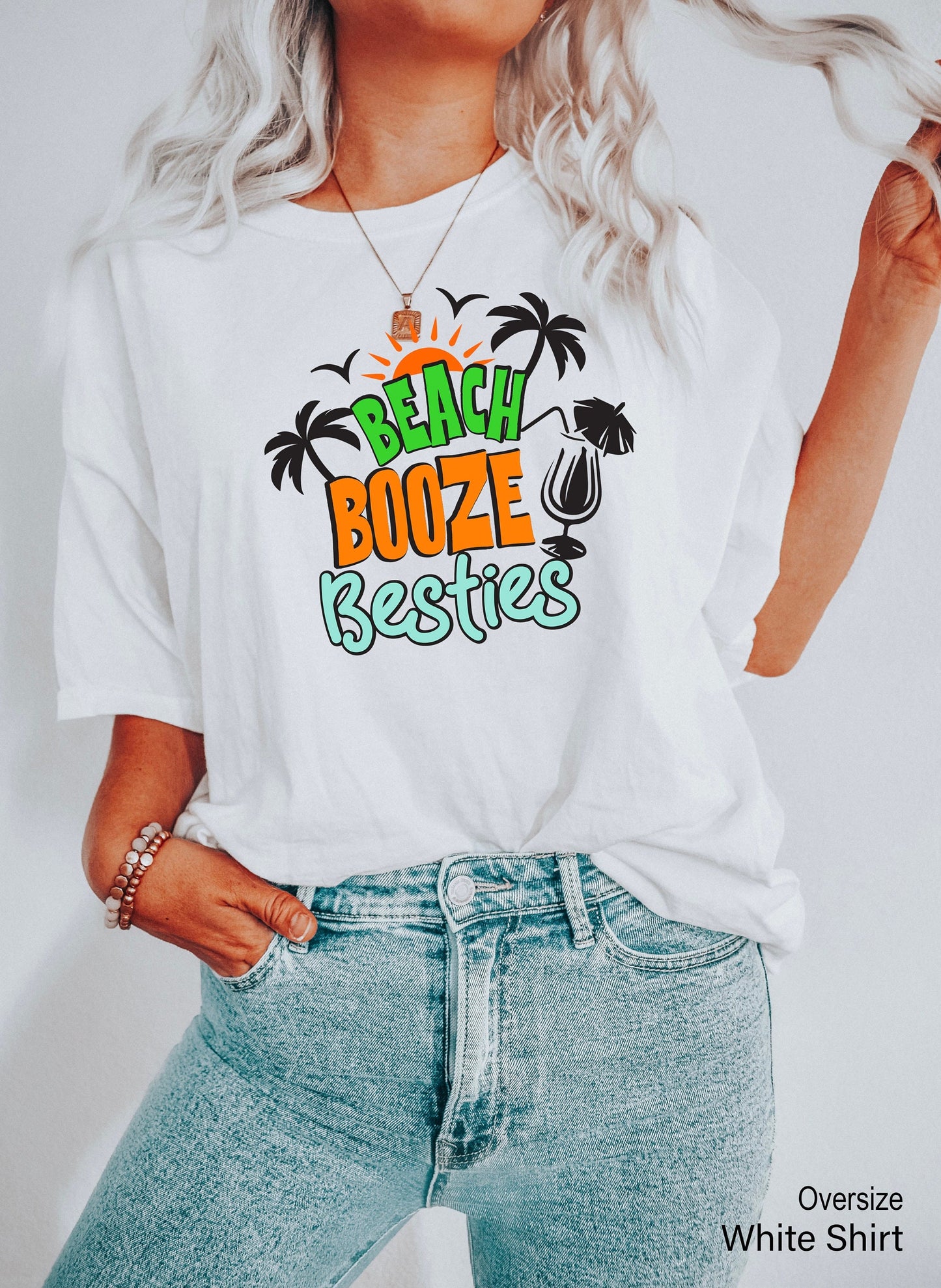Beaches Booze Besties, Girls Vacation Tee,Summer Shirt, Summer Racerback, Beaches Shirt, Beach Vacation Shirt, Girls Summer Tanktop,C7066