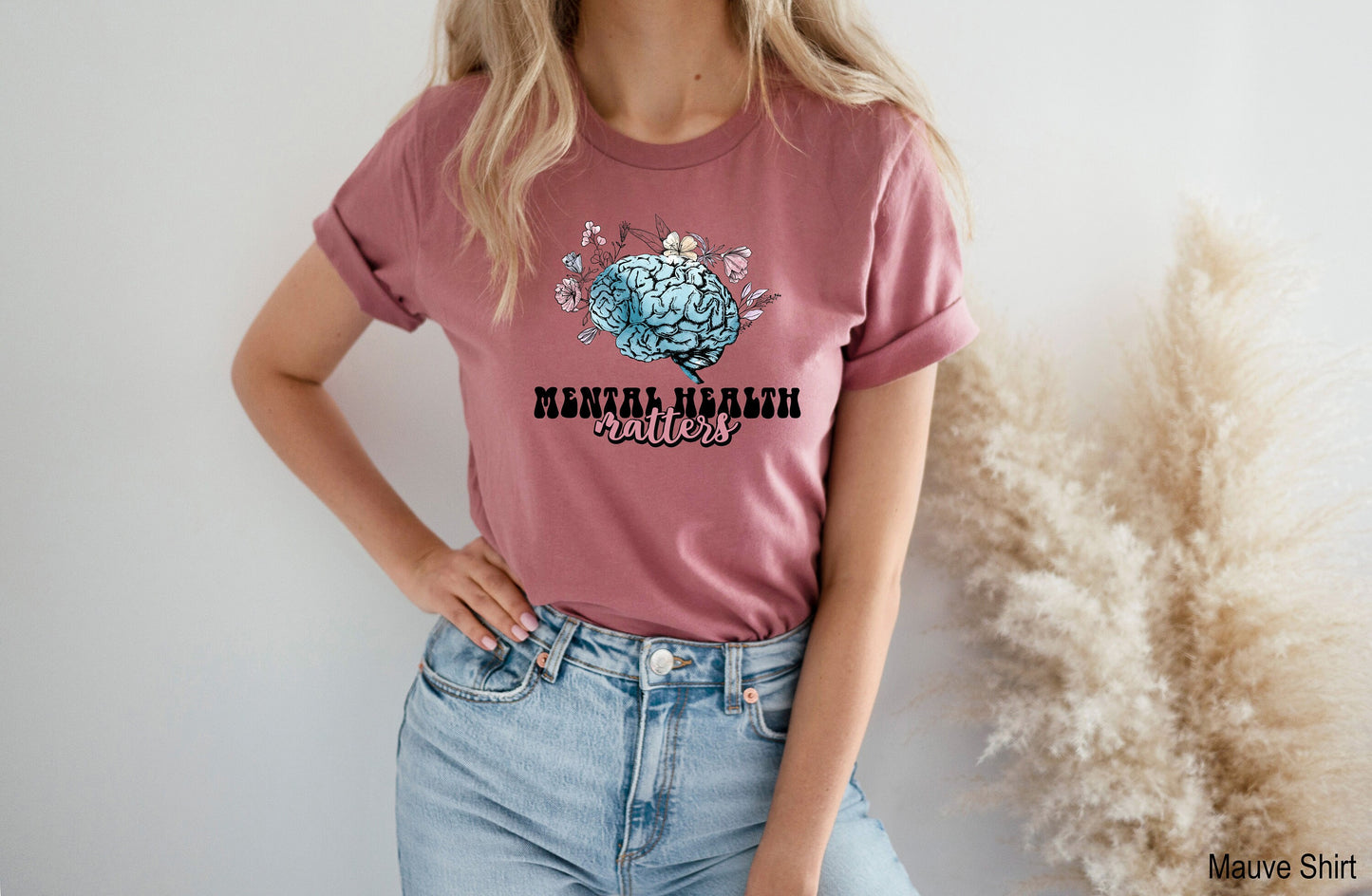 Mental Health Matters Shirt, Flower Racerback, Floral Brain, Health Shirt, Plant Lovers Gift, Gardening Gift, Mental Health Awareness, C7025