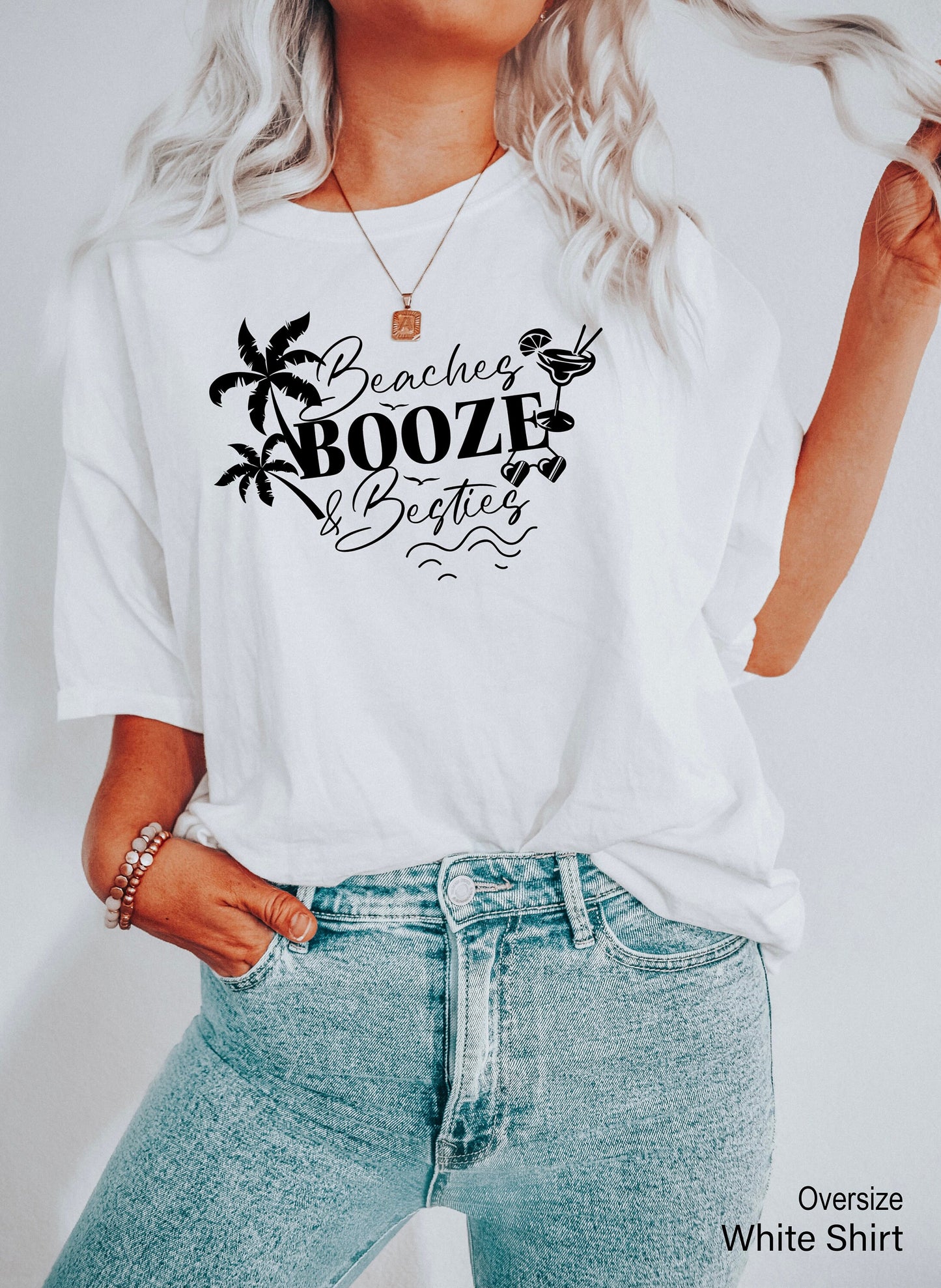 Beaches Booze Besties Shirt,Beach Shirt ,Girls Vacation Tee,Funny Summer Shirt, Beach Vacation Shirt, Summer TankTop,C7065
