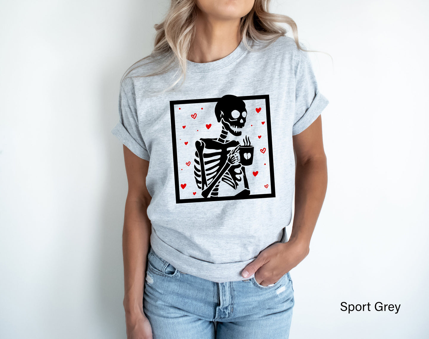 Hot Coffee Skeleton Sweatshirt,Skeleton Love Coffee Shirt,Skeletons Halloween Oversized Tee,Skull Hoodie,Skull Tee,Lover Skeleton,C7104