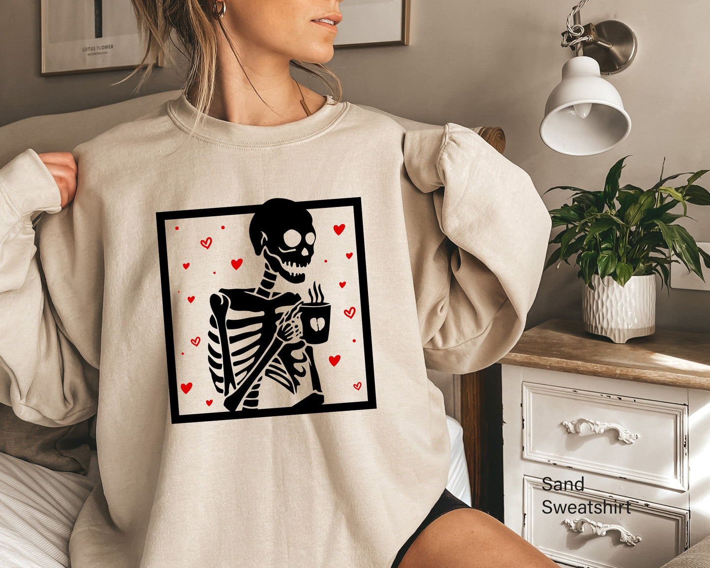 Hot Coffee Skeleton Sweatshirt,Skeleton Love Coffee Shirt,Skeletons Halloween Oversized Tee,Skull Hoodie,Skull Tee,Lover Skeleton,C7104