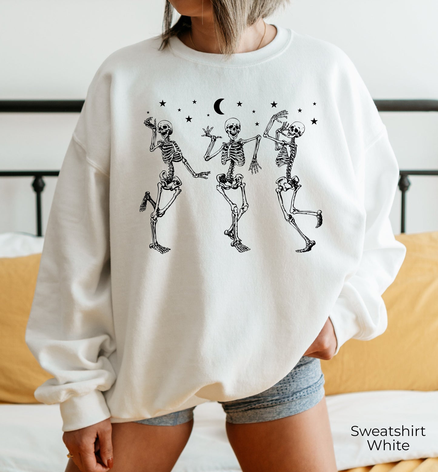 Dancing Skeletons Halloween Sweatshirt,Skeletons Halloween Hoodie,Skeletons Dancing Shirt,Halloween Party Dancing Skeleton Shirt,C7135