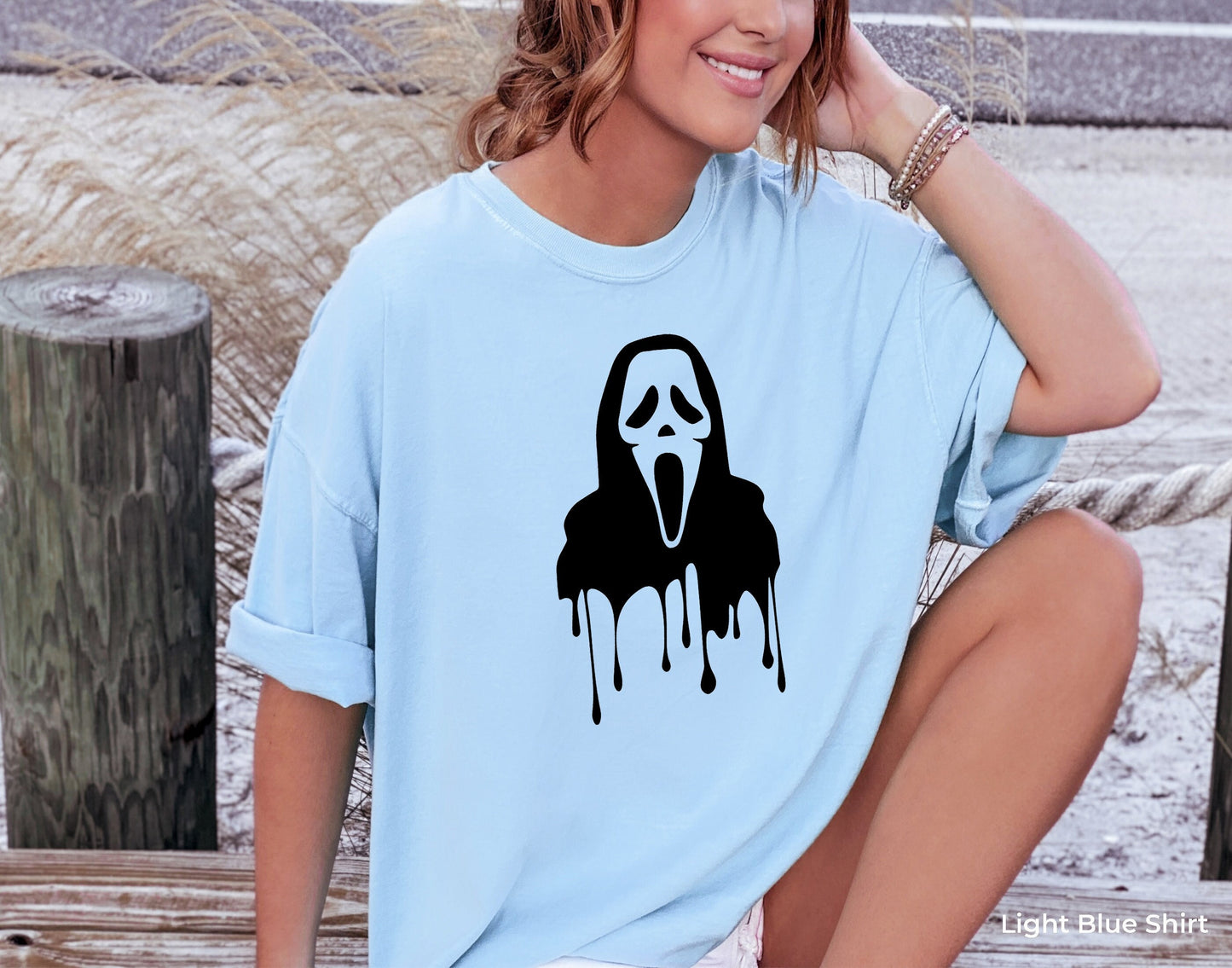 Scream Shirt,Ghostface T Shirt,New Trendy Horror Tees,Funny Halloween Tshirt,Cute Ghost Scream T-Shirt,Horror Movie Gift,Spooky Horror,C6450